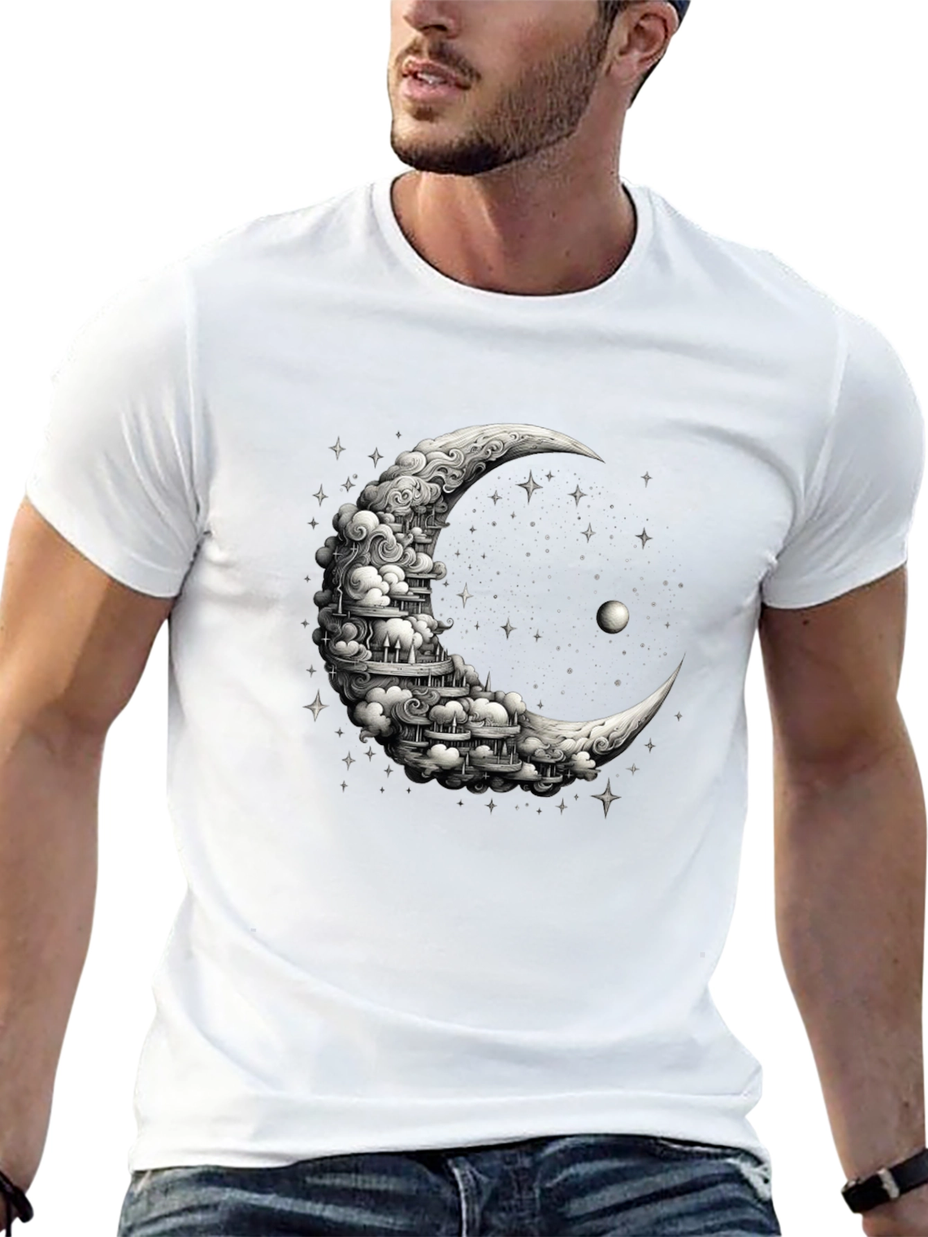Black Celestial Crescent T-Shirt view 13