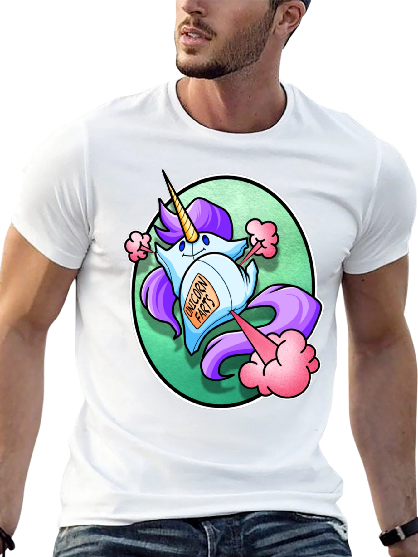 Black Unicorn Farts Graphic T-Shirt view 13