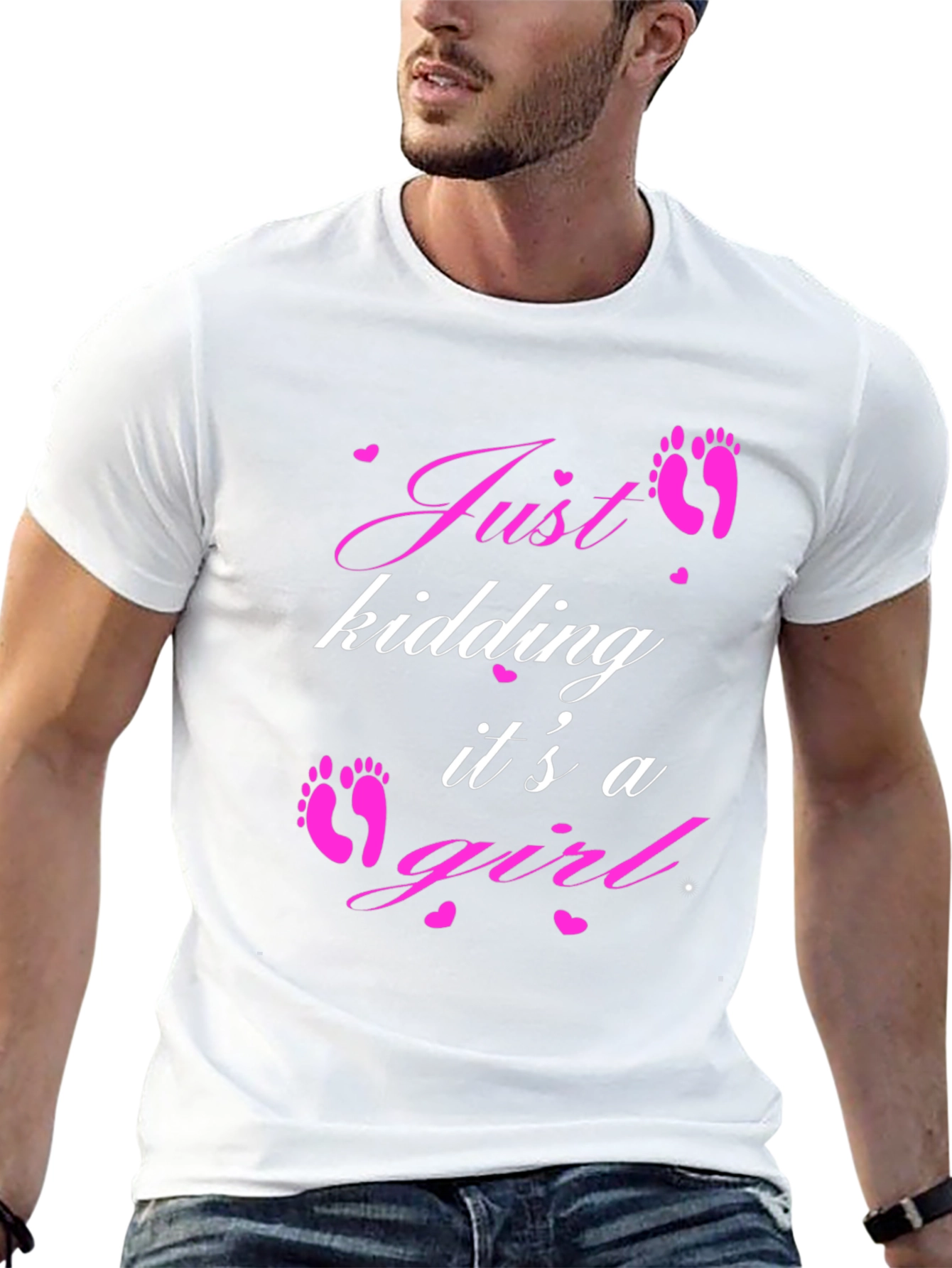 Black Just Kidding It's a Girl T-Shirt view 13
