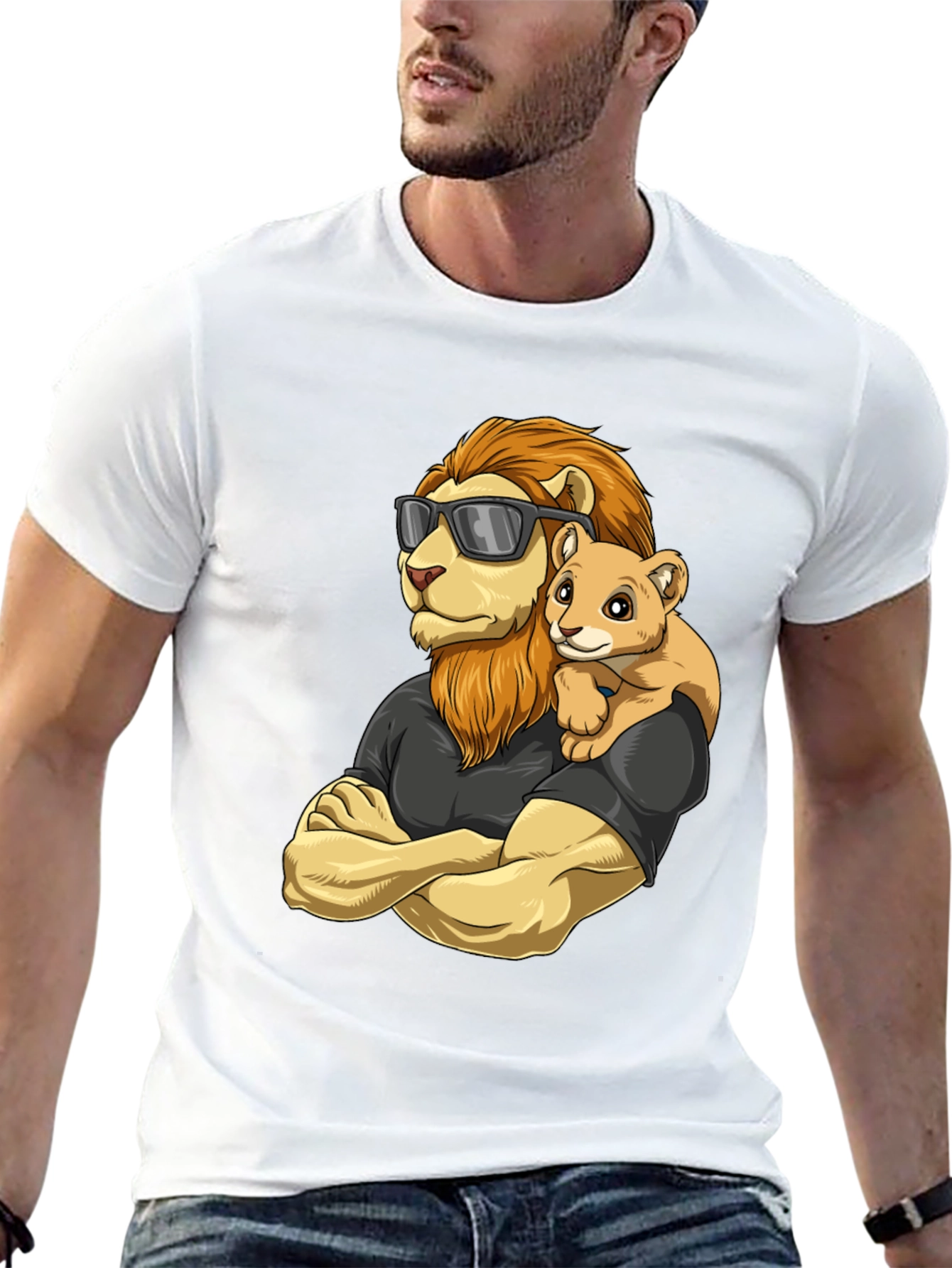 Black Lion Dad & Cub T-Shirt - Father's Day Gift view 13