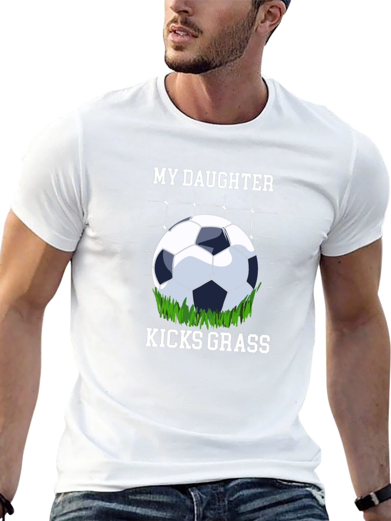 Black My Daughter Kicks Grass T-Shirt Soccer Fan Gift view 13