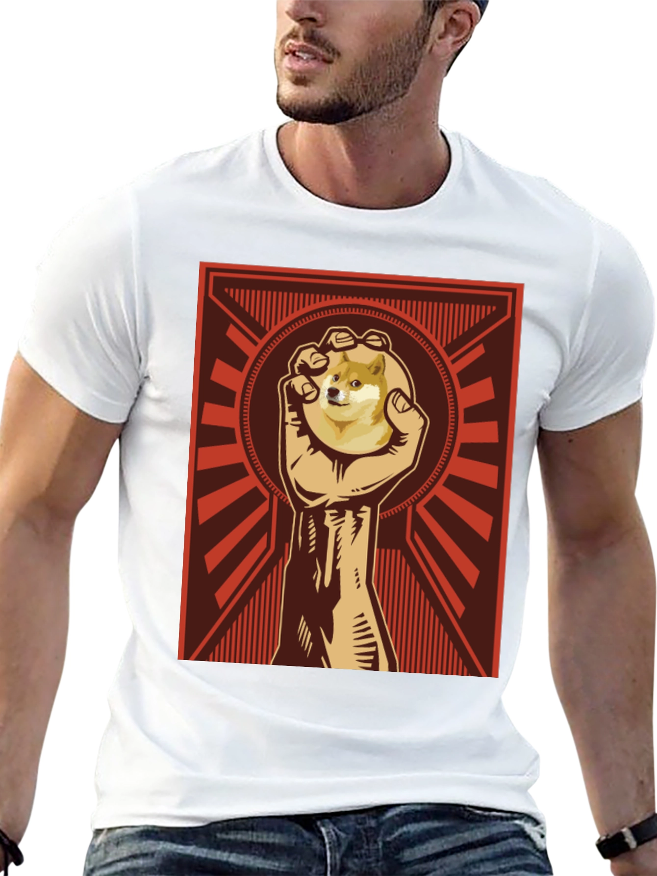 Black Doge Meme T-Shirt - Fist Graphic Tee view 13