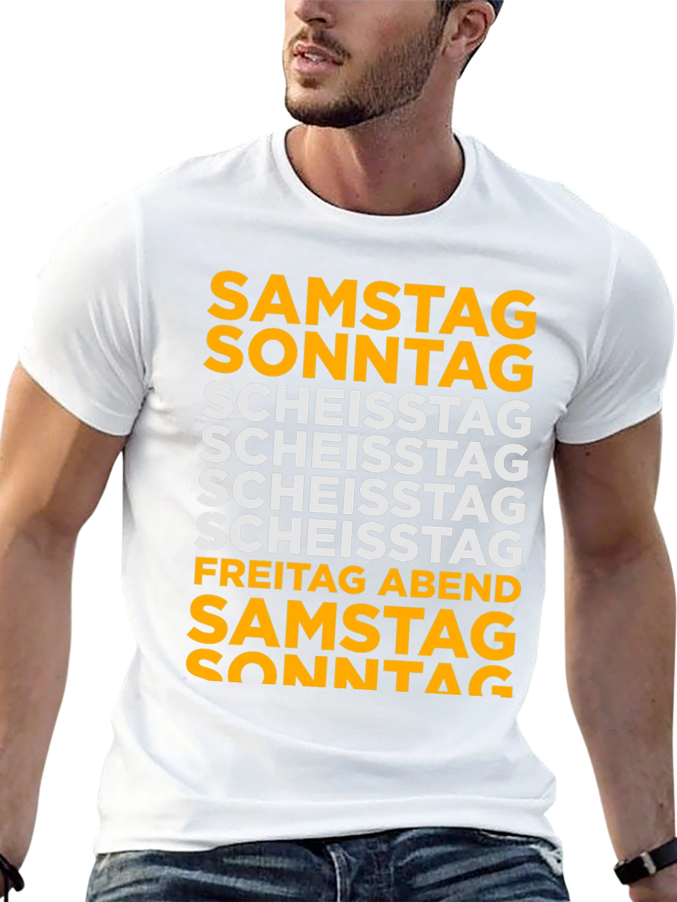 Black Funny German Days of the Week T-Shirt view 13