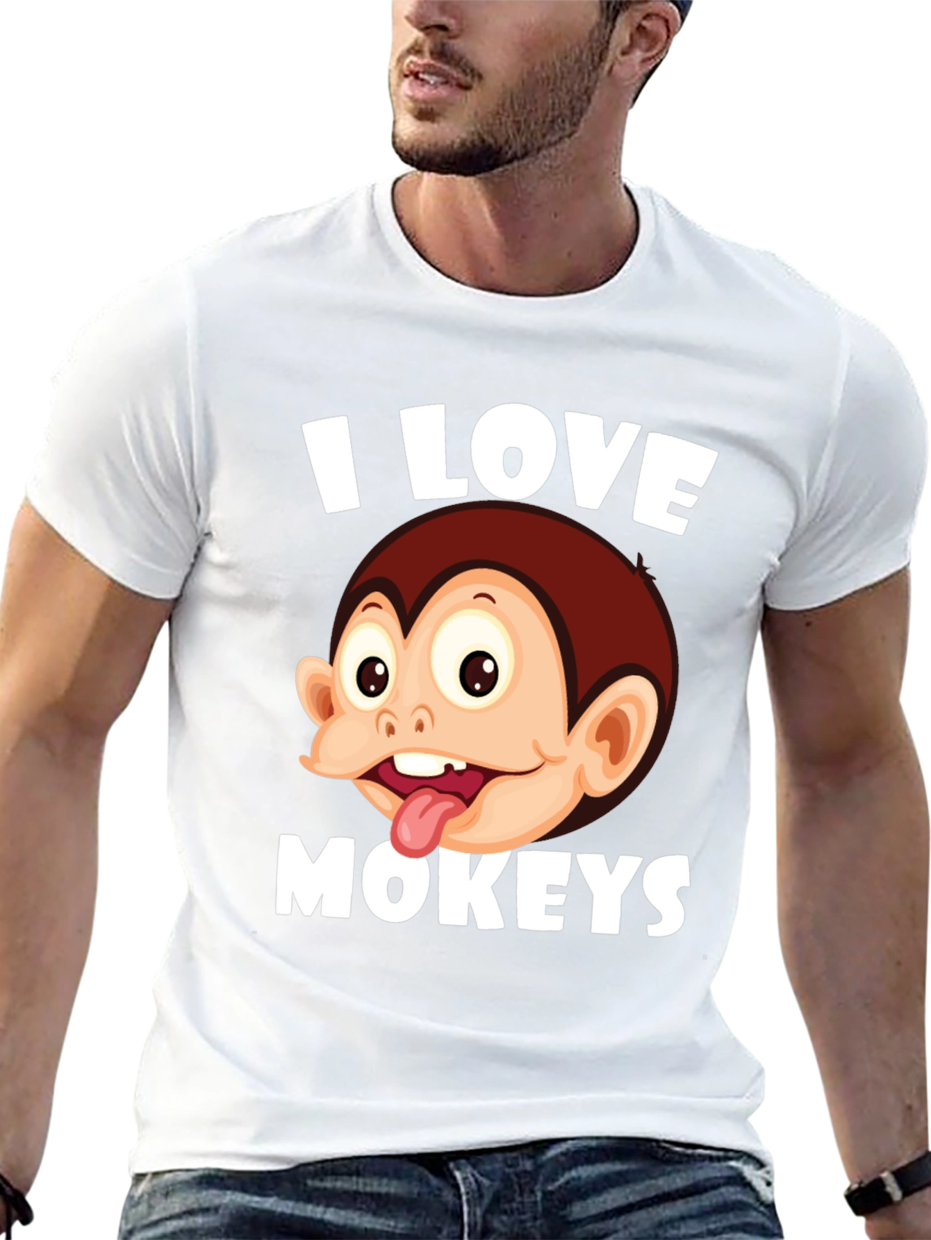 Black I Love Monkeys Graphic Tee - Novelty Design view 13