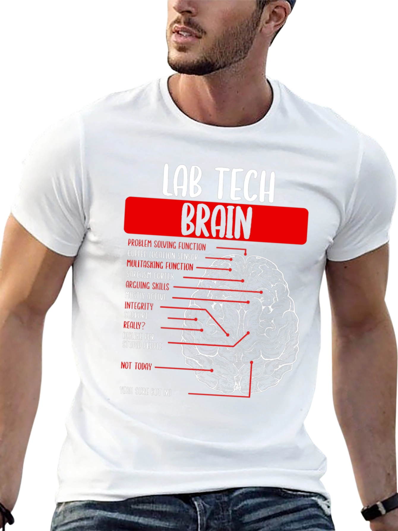 Black Lab Tech Brain Anatomy Graphic Tee -  Black view 13