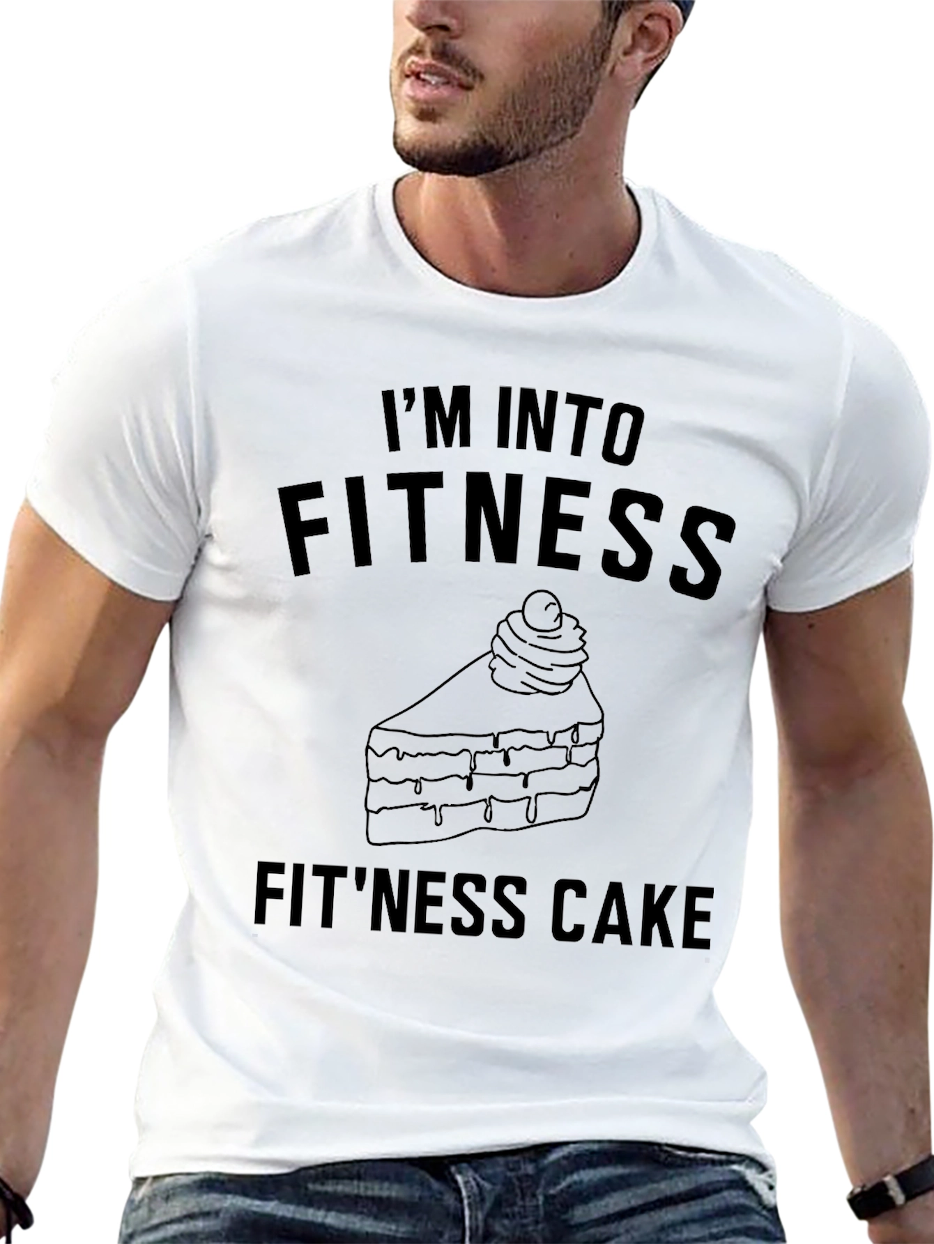 Black I'm Into Fitness Fit'ness Cake T-Shirt view 13