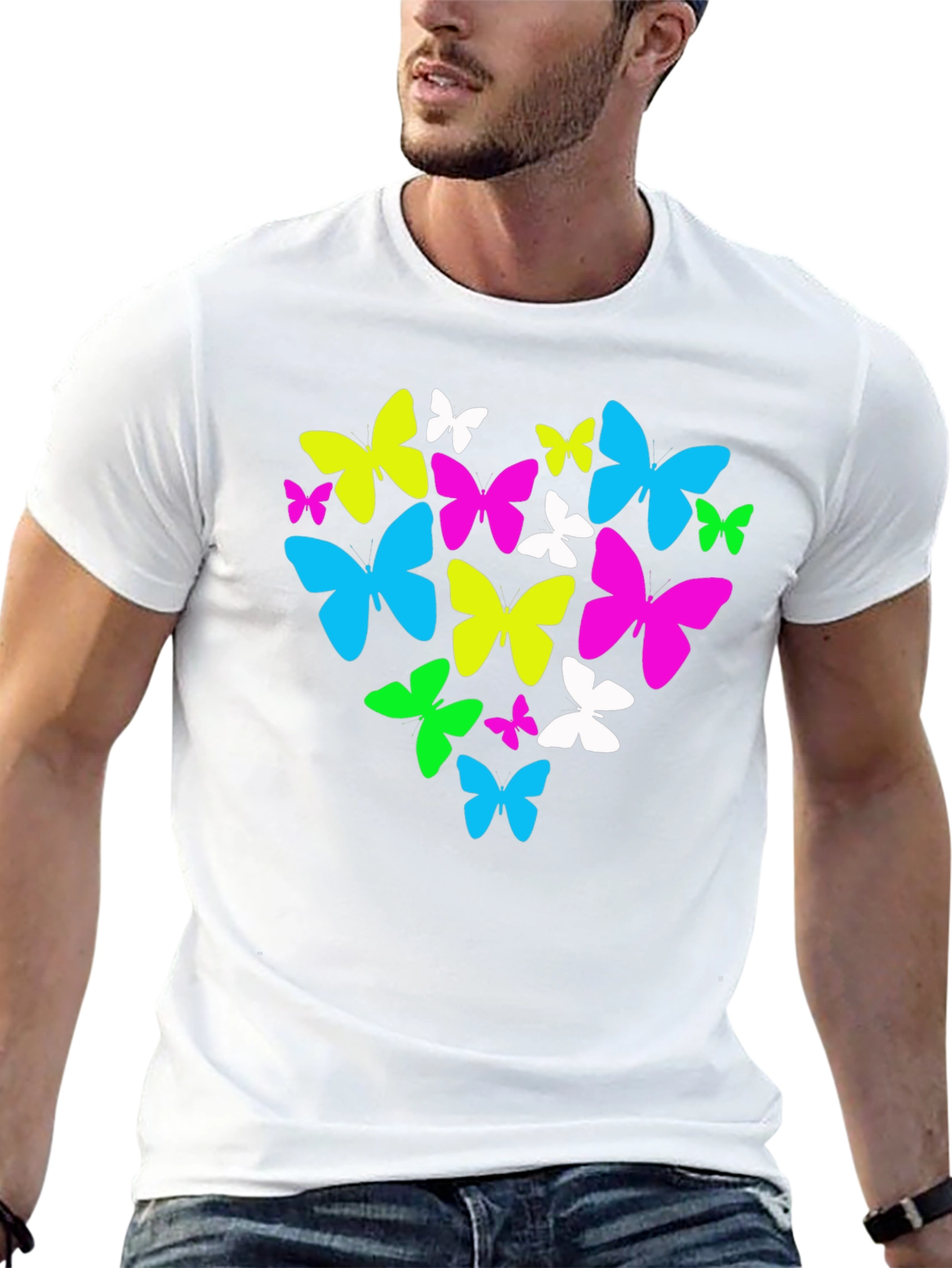 Black Butterfly Heart Graphic T-Shirt - Black view 13