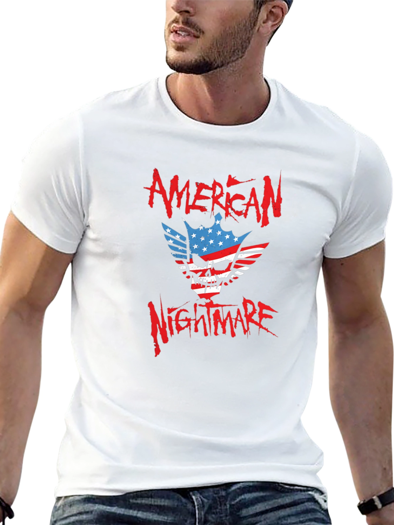 Black American Nightmare Graphic Print T-Shirt view 13