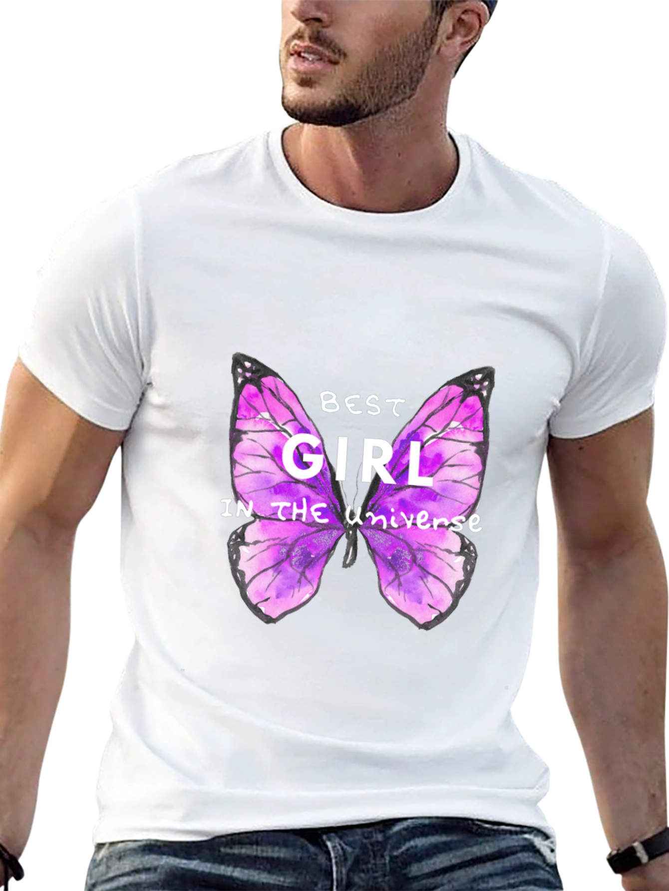Black Best Girl Butterfly Graphic T-Shirt view 13