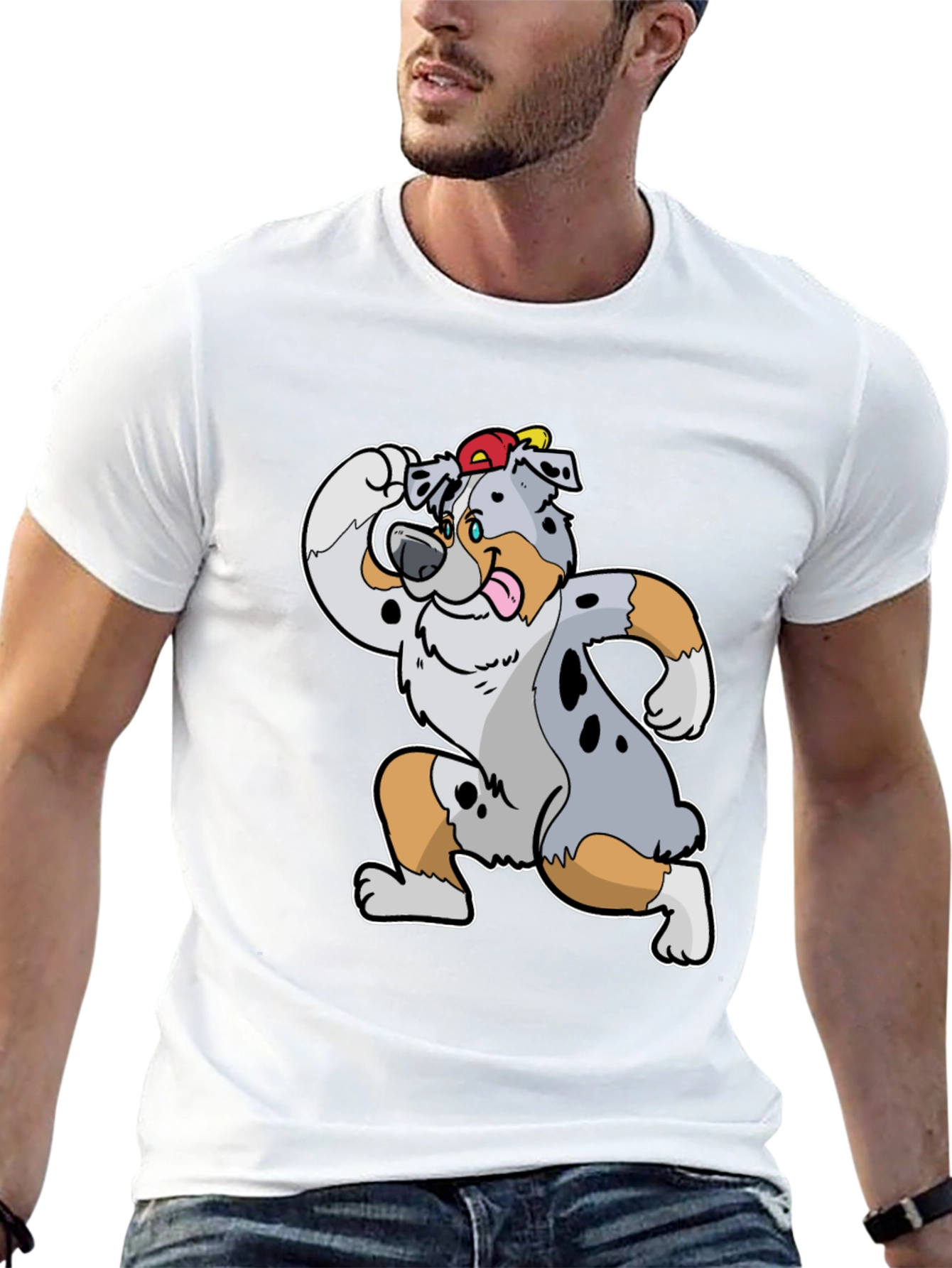Black Dog Cartoon T-Shirt view 13