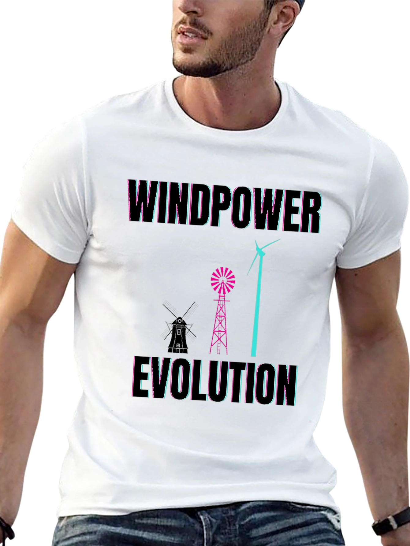 Black Windpower Evolution Graphic Tee - Black Cotton T-Shirt view 13
