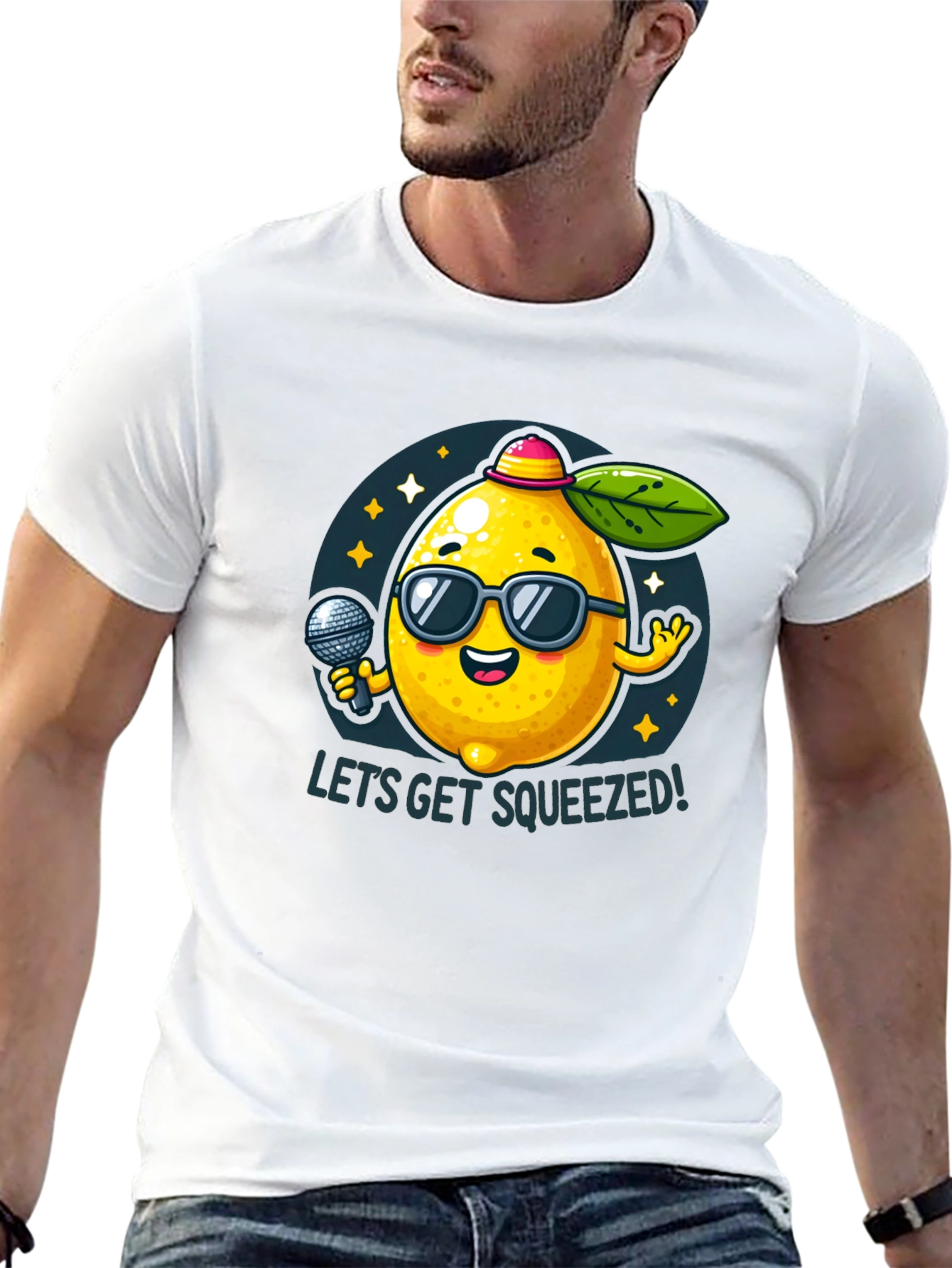 Black Funny Lemon T-Shirt - Let's Get Squeezed! view 13