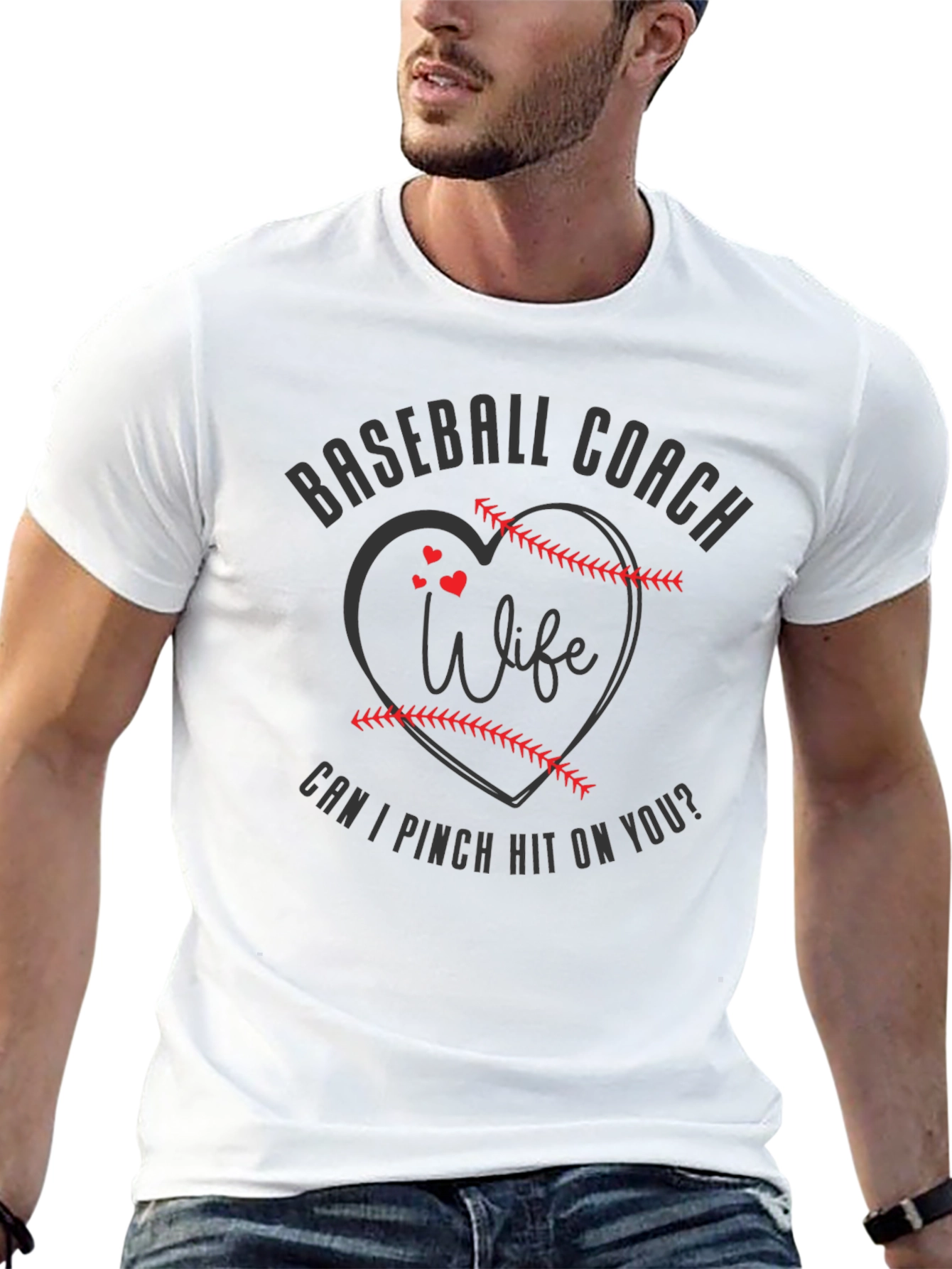 Black Baseball Coach Wife T-Shirt - Pinch Hit view 13