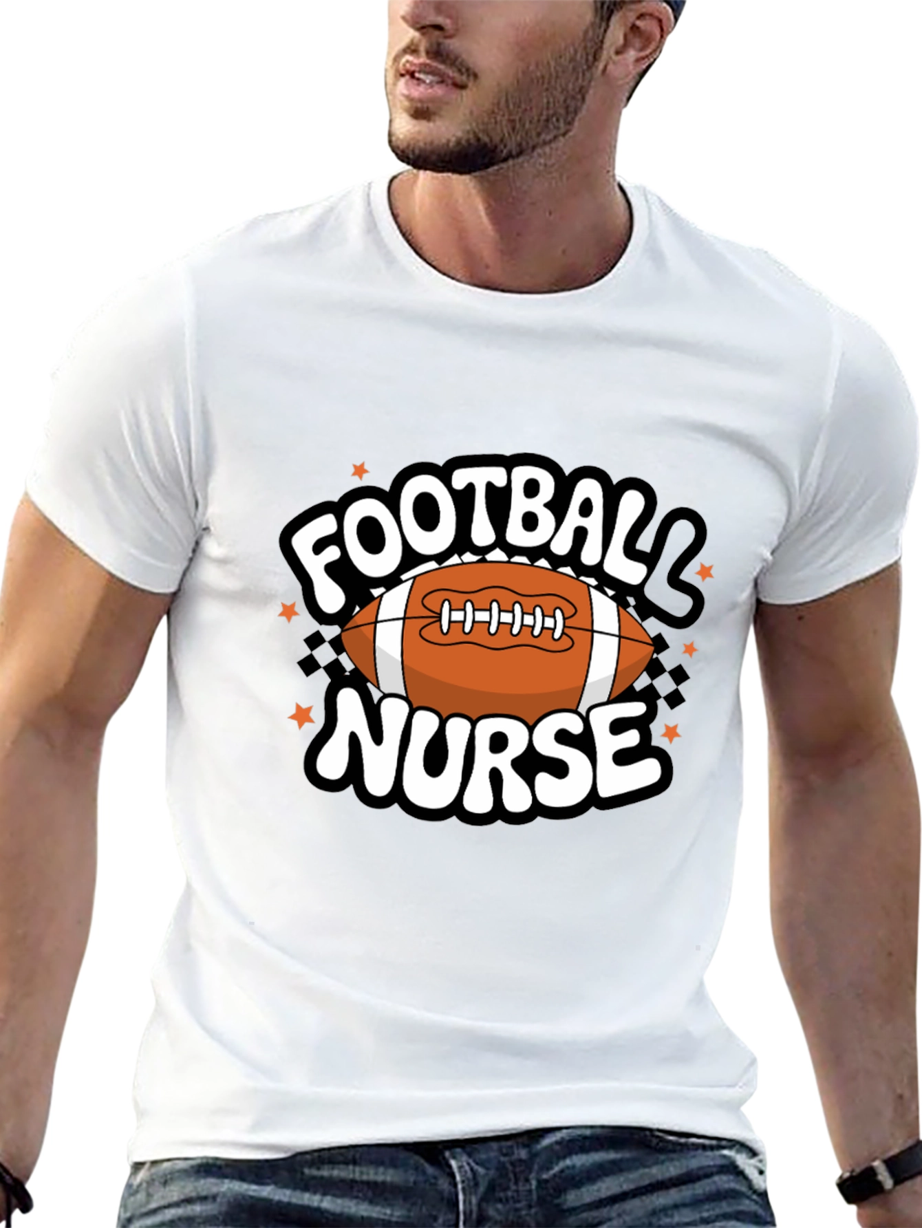 Black Football Nurse Graphic T-Shirt view 13