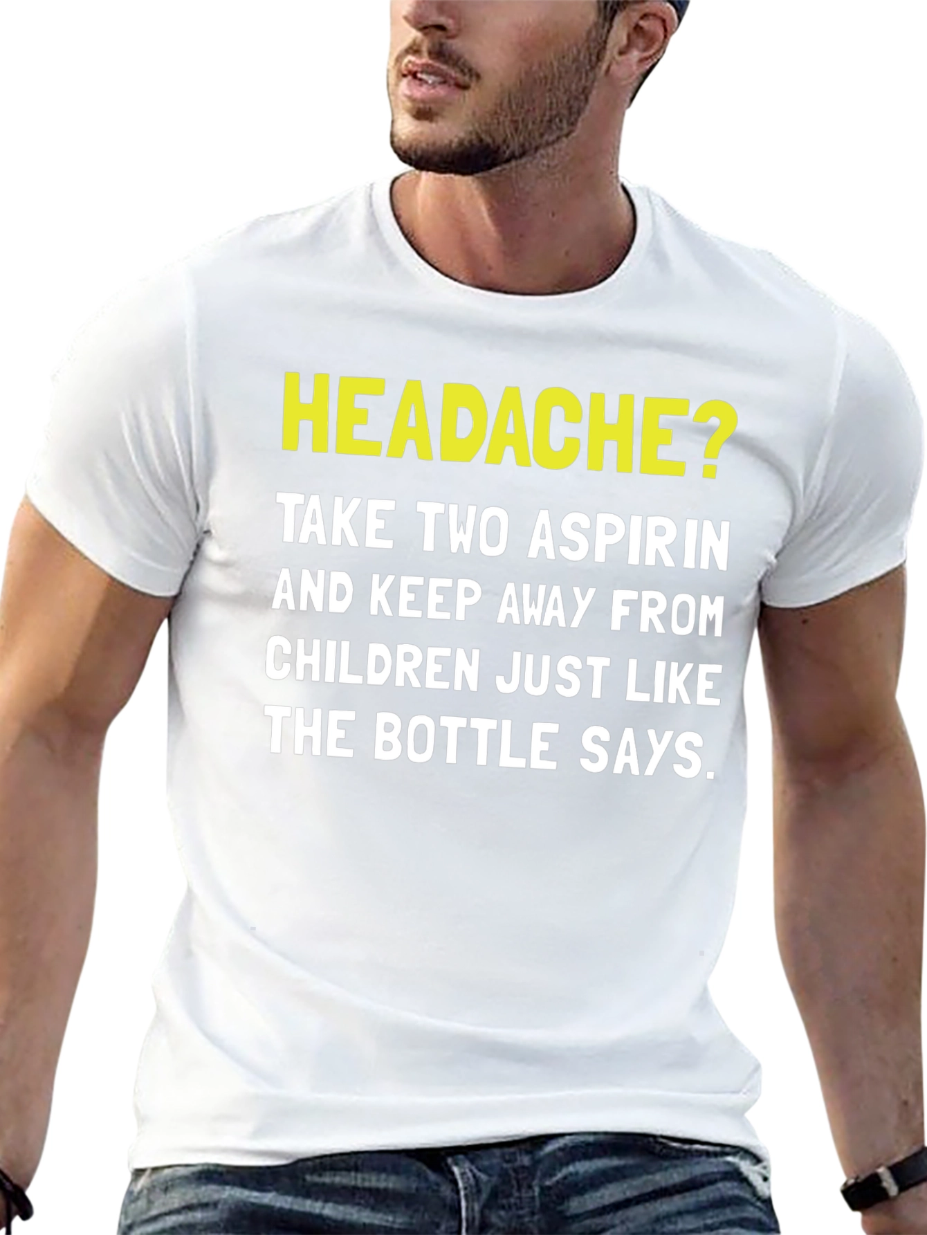 Black Headache Aspirin Humor T-Shirt view 13