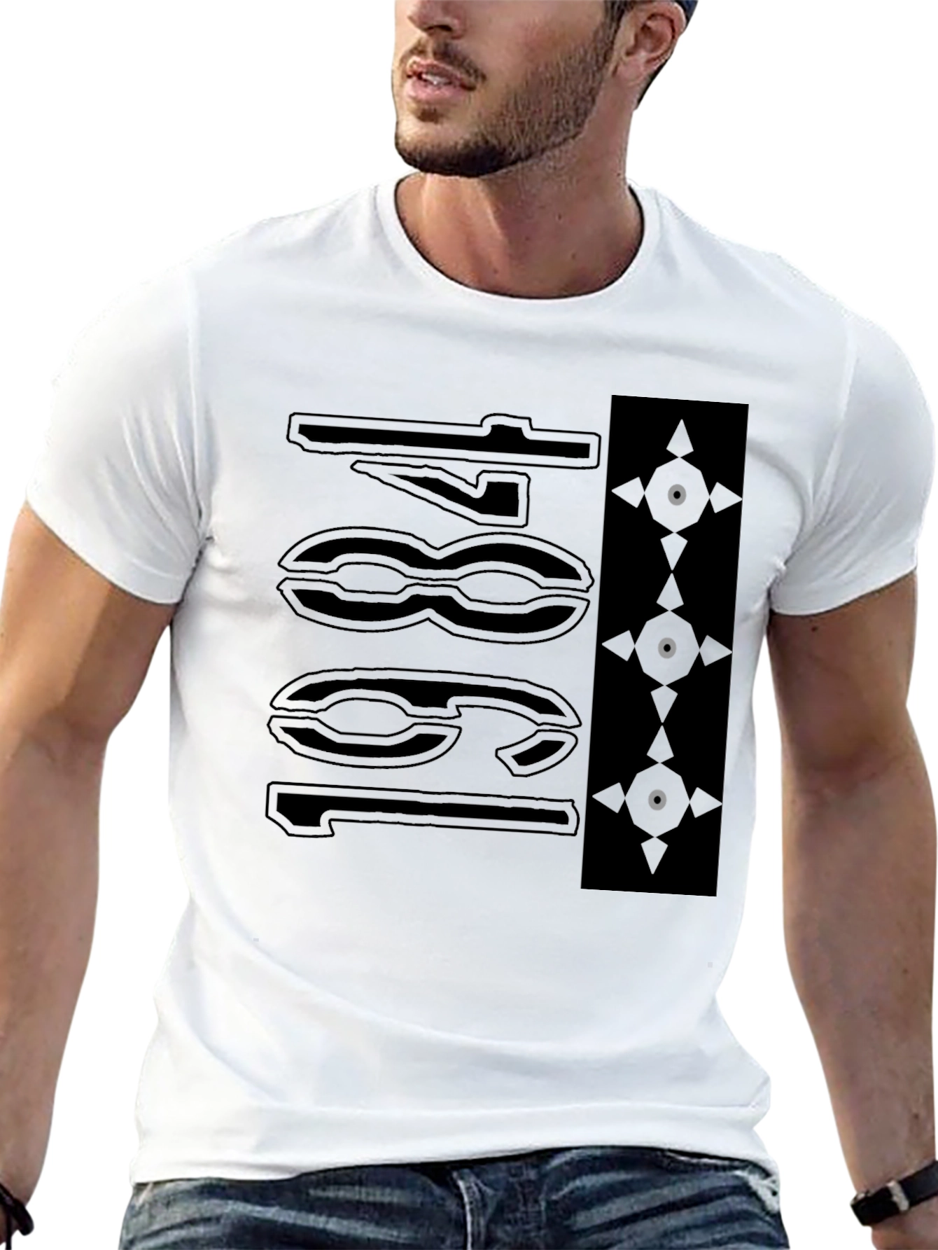 Black Abstract Graphic T-Shirt - Modern Streetwear Style view 13