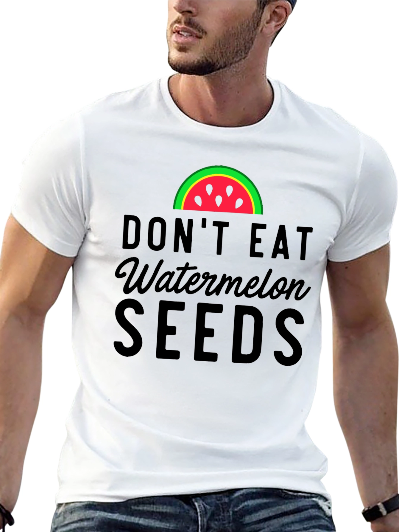 Black Don't Eat Watermelon Seeds T-Shirt - Funny Graphic Tee view 13
