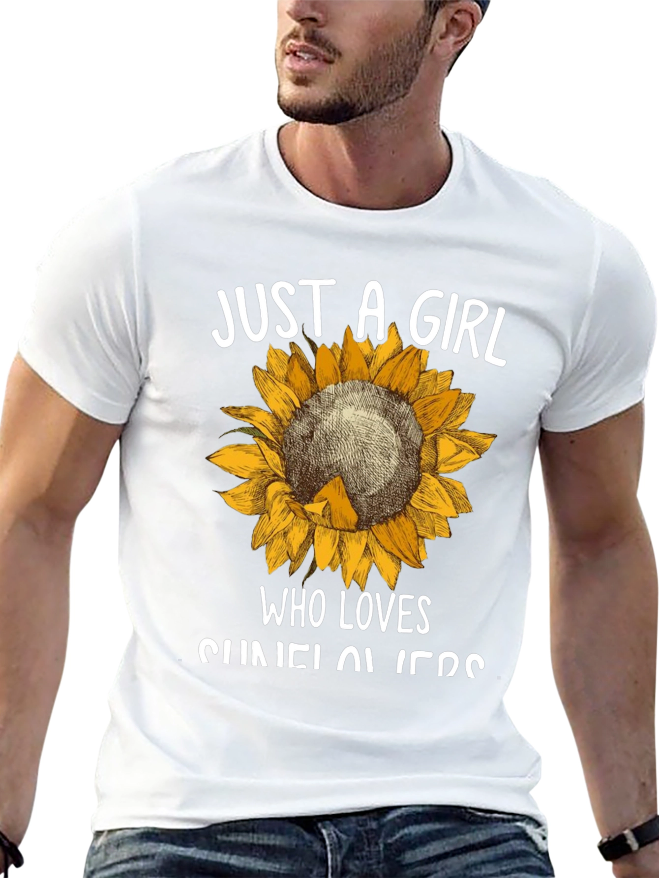 Black Sunflower Graphic Tee - Just A Girl Who Loves Sunflowers view 13