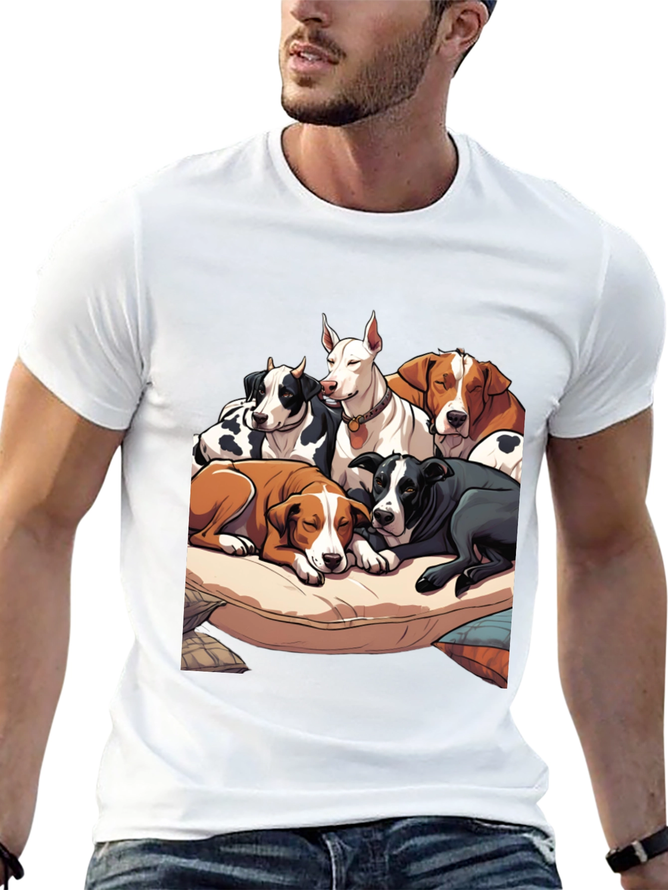 Black Dogs Pileup Graphic Tee - Soft Cotton view 13