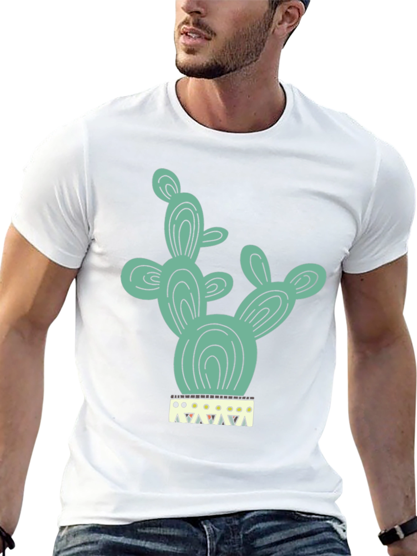 Black Cactus Tee - Trendy Graphic Print T-Shirt view 13