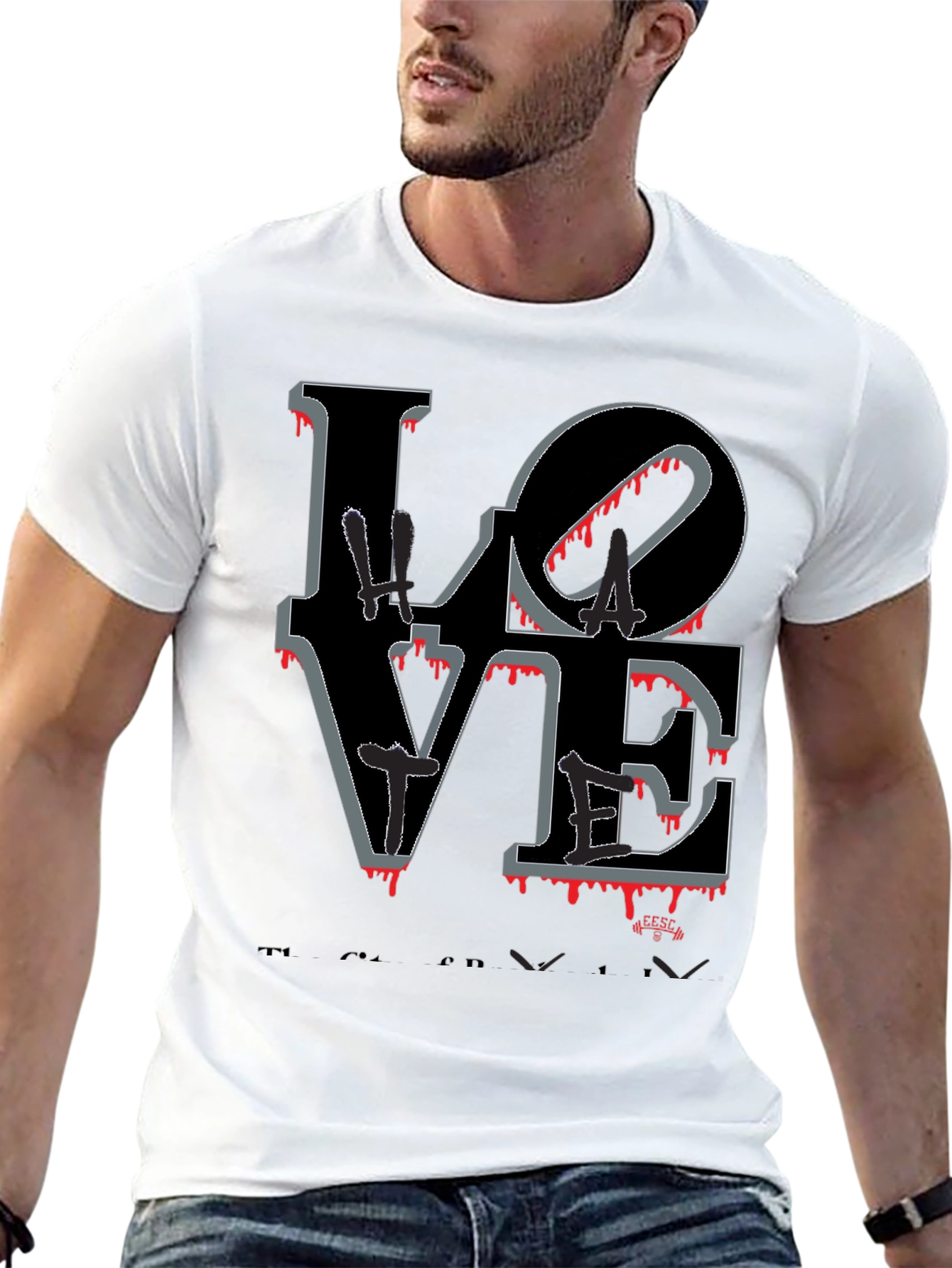 Black Bloody Love Graphic T-Shirt - Men's Crew Neck Tee view 13