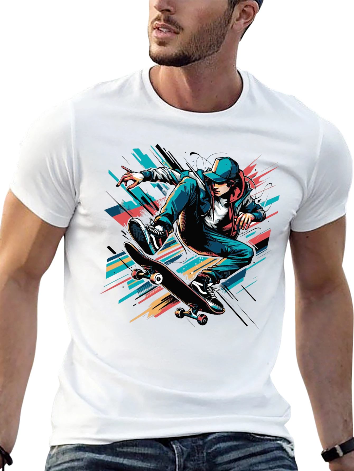 Black Skater Graphic Tee - Cool Black T-Shirt view 13