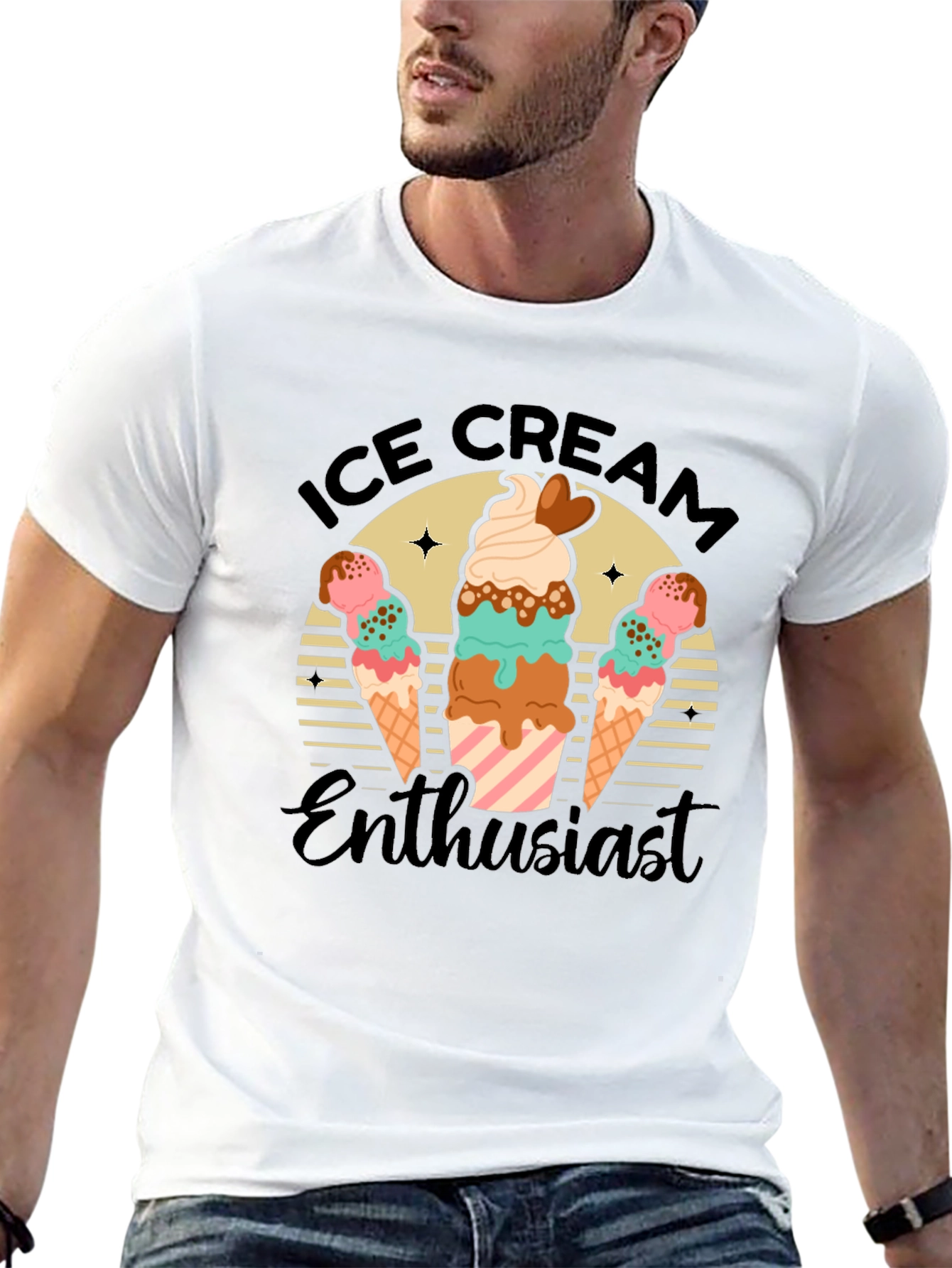 Black Ice Cream Enthusiast Graphic Tee view 13