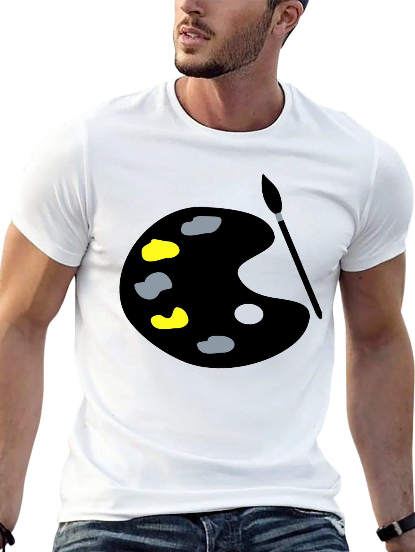 Black Artist Palette Graphic Tee - Black Cotton Comfort view 13