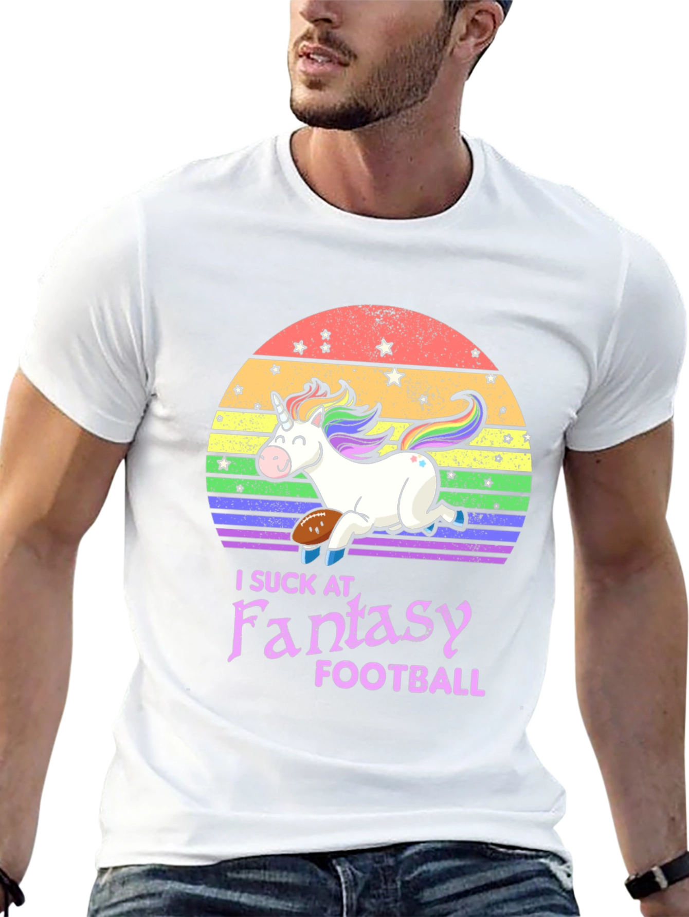 Black Unicorn Fantasy Football T-Shirt view 13