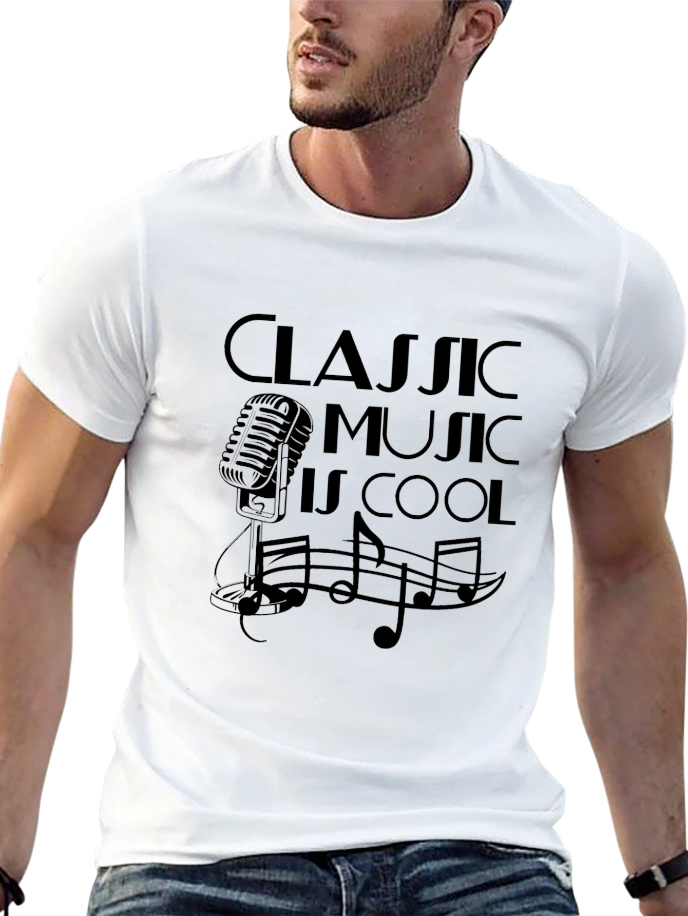 Black Classic Music Is Cool Graphic Tee view 13