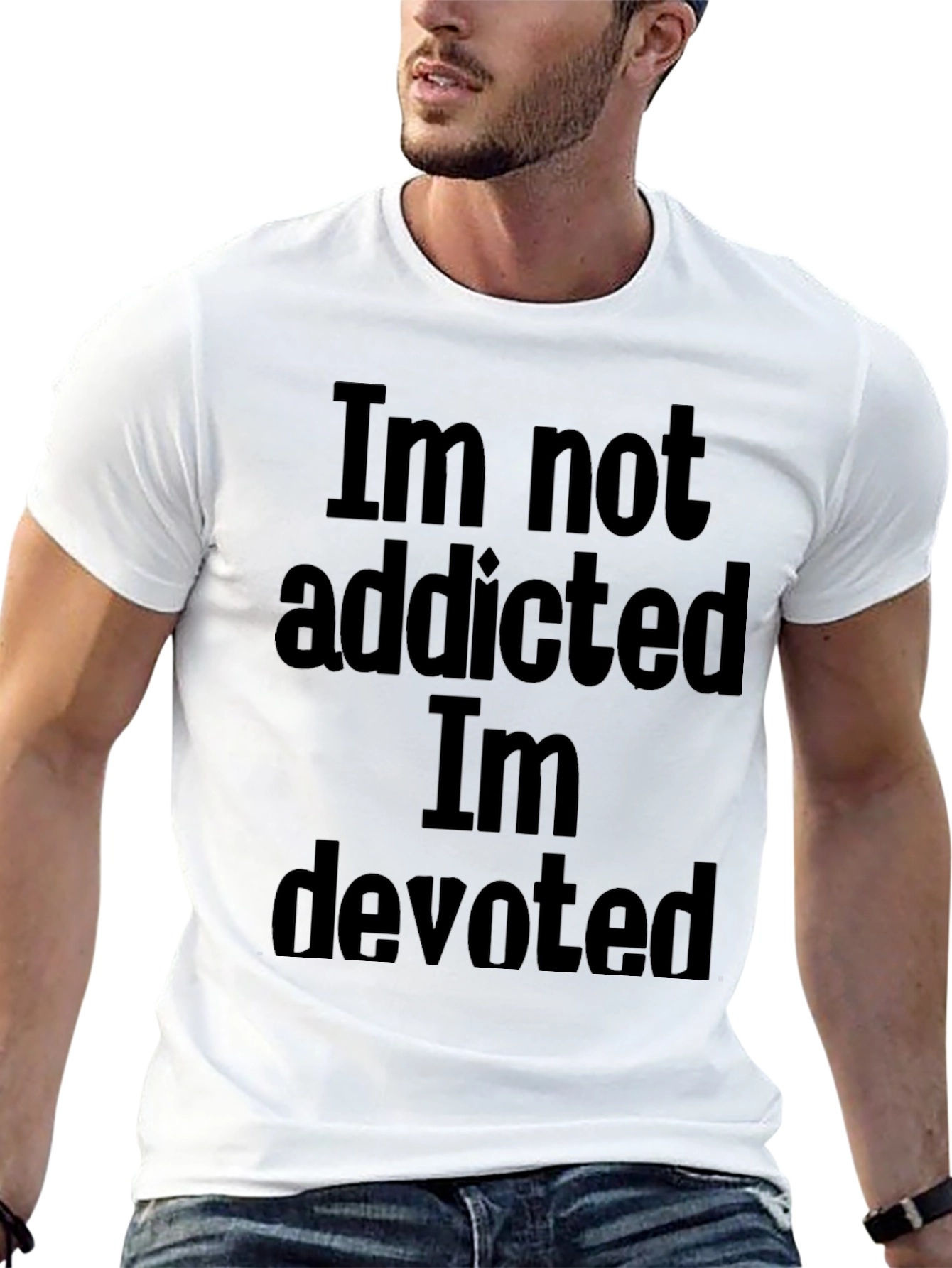Black Im Not Addicted T-Shirt - Funny Novelty Tee view 13