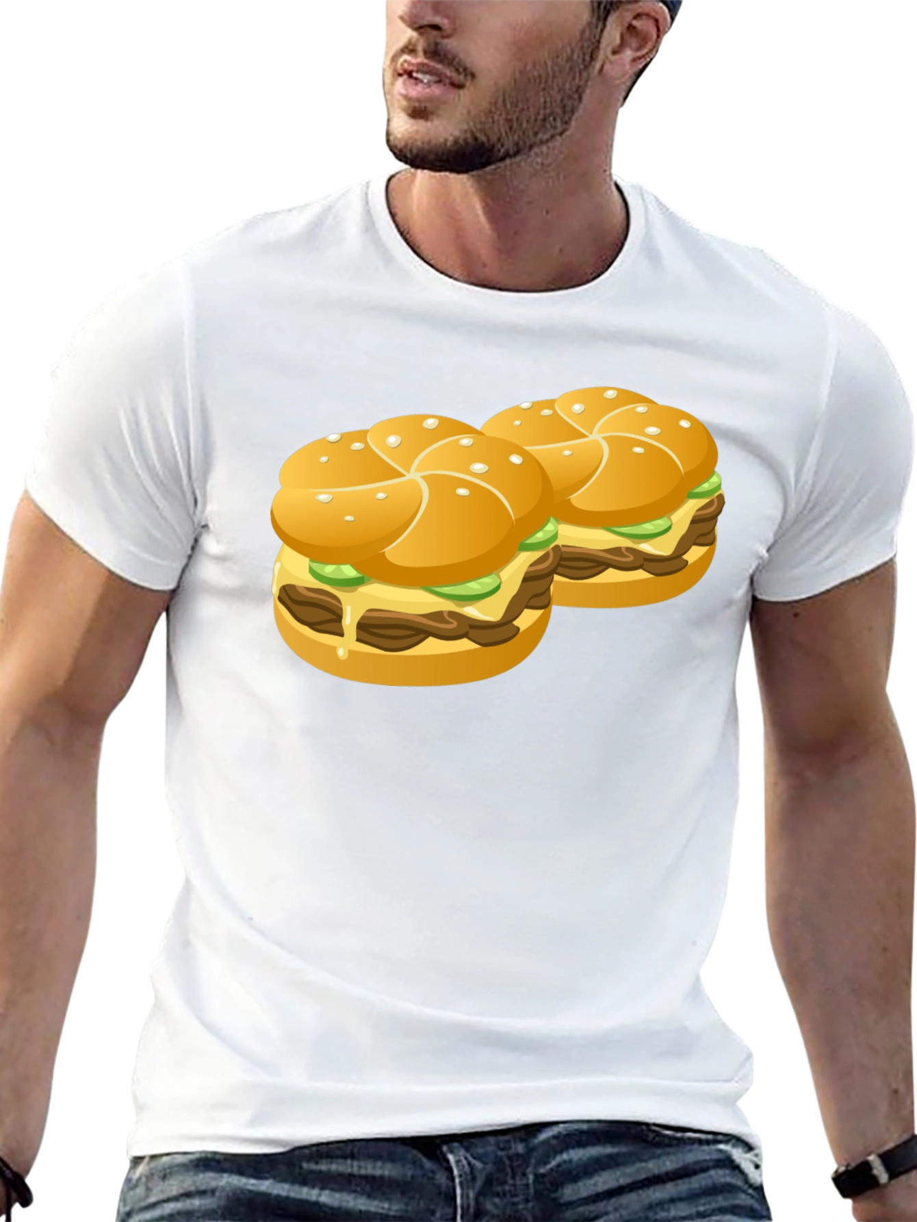 Black Burger Graphic Black T-Shirt view 13
