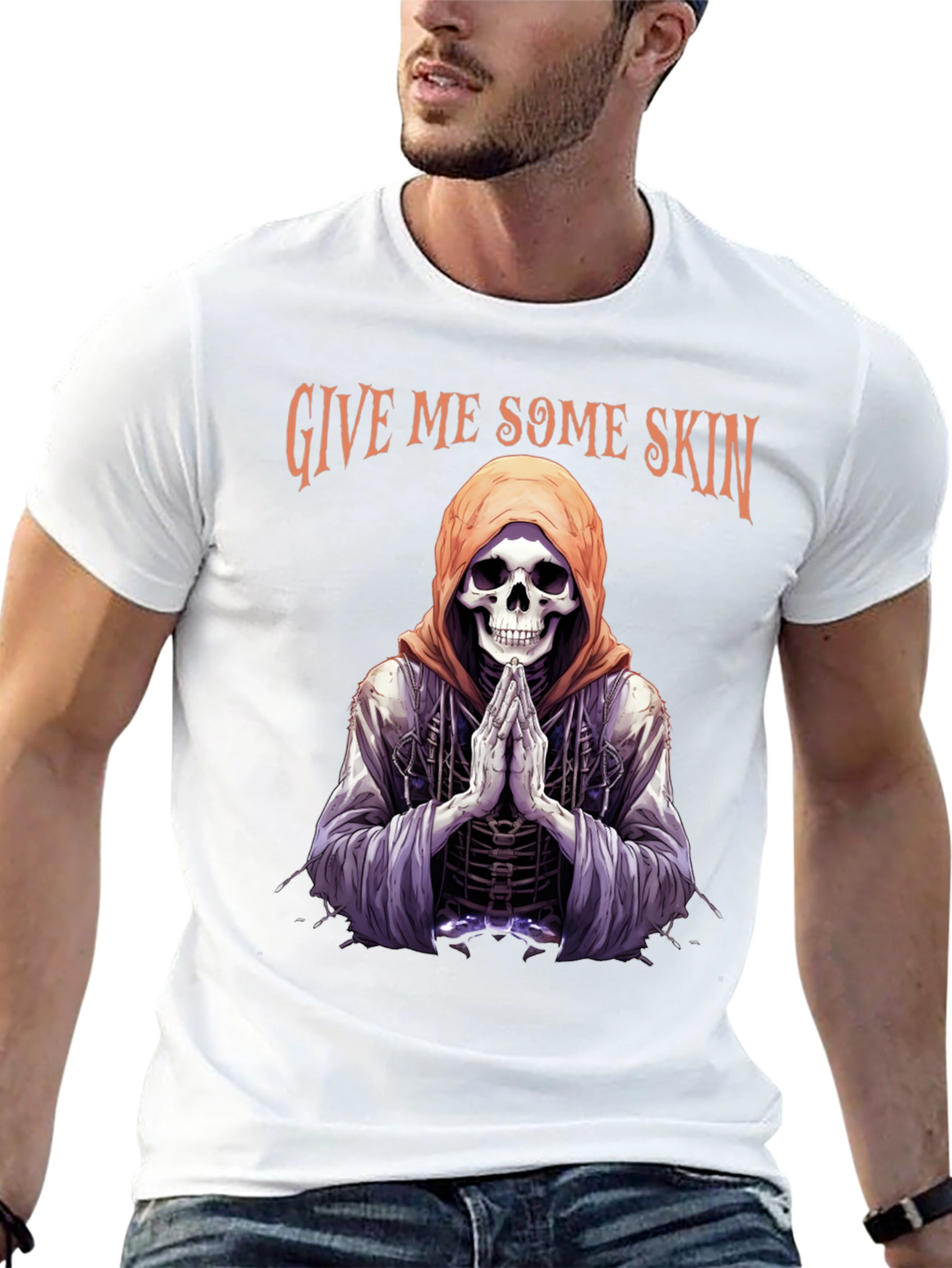 Black Give Me Some Skin Skeleton T-Shirt view 13