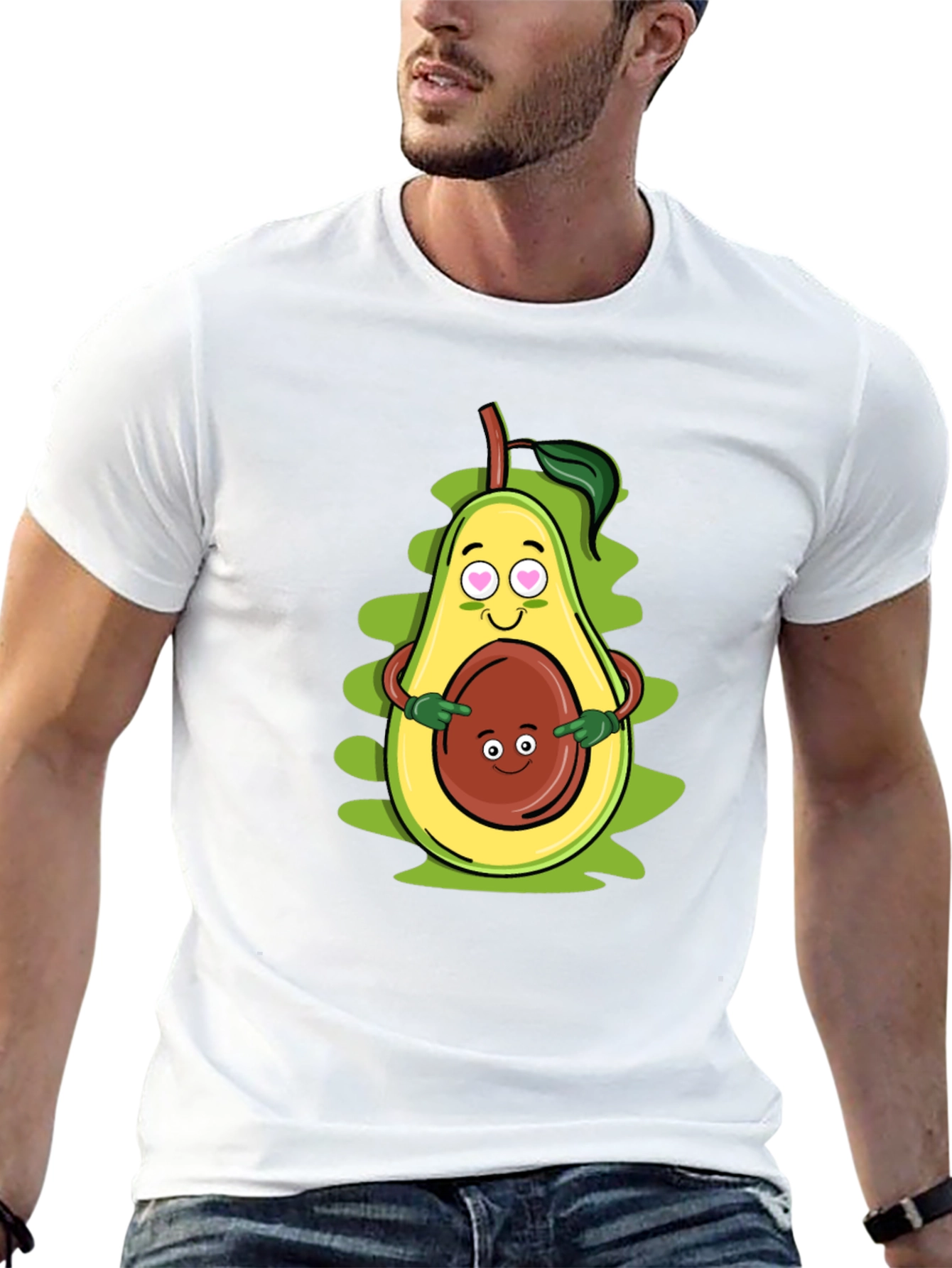 Black Funny Avocado Family Graphic T-Shirt view 13