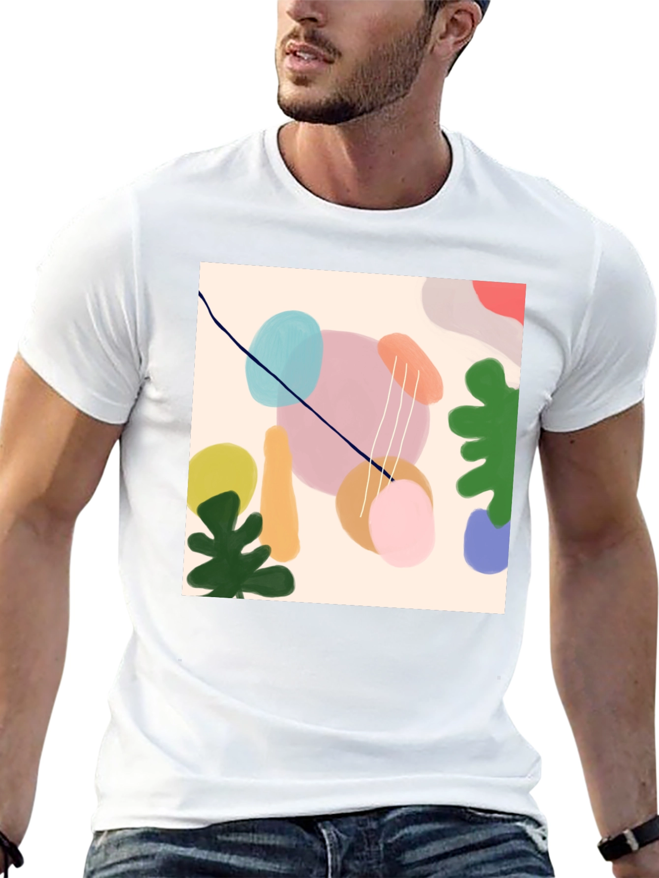 Black Abstract Art T-Shirt - Stylish Graphic Tee view 13