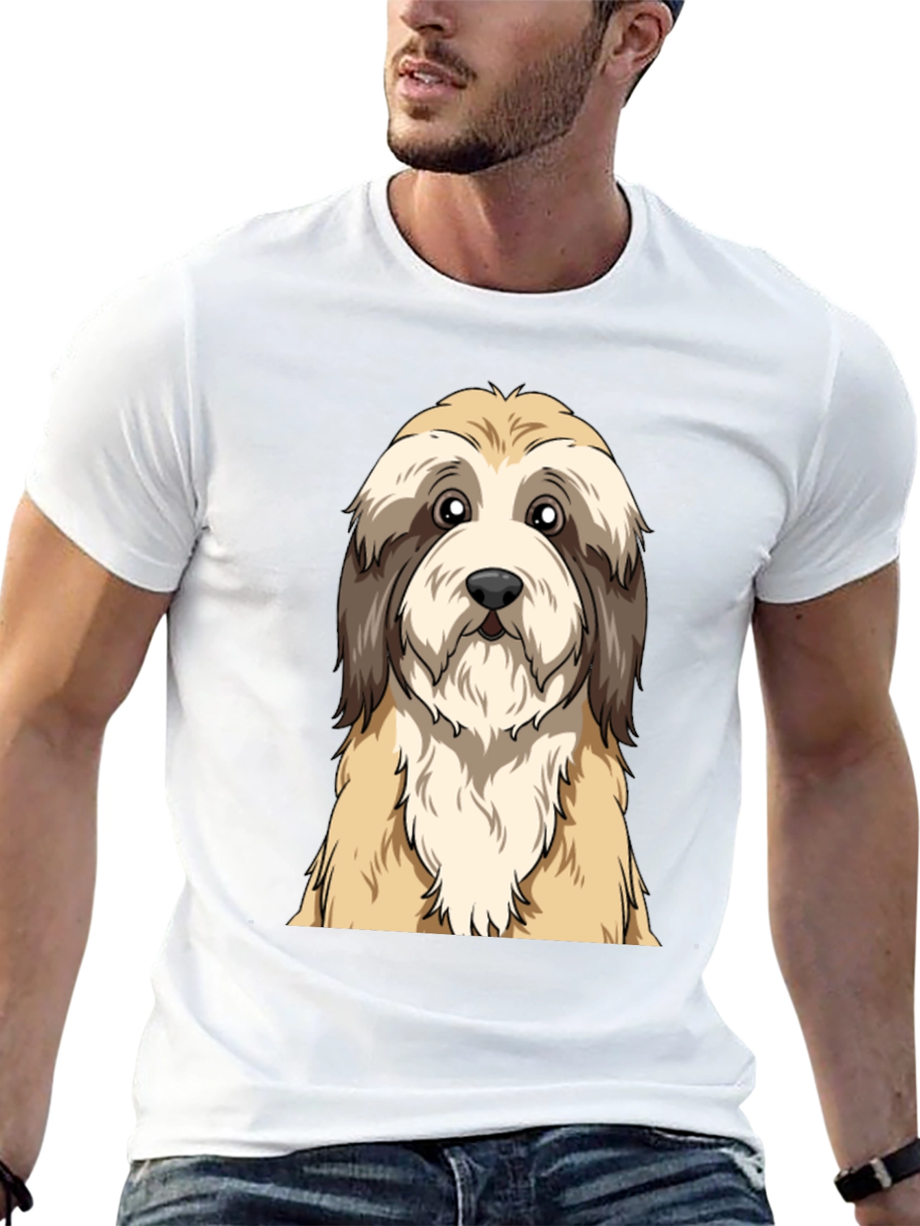 Black Cute Dog Graphic Tee - Unisex Black T-Shirt view 13