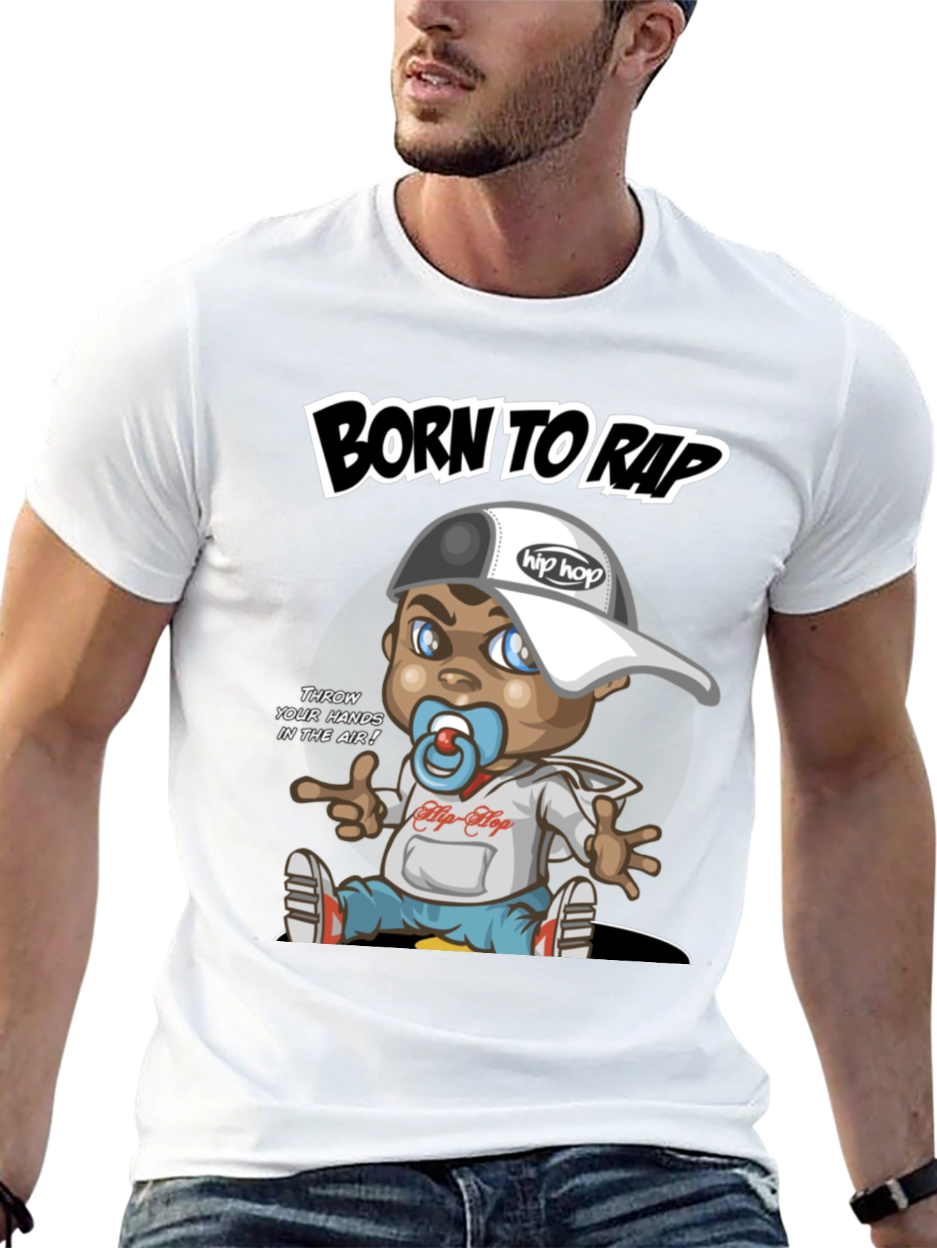 Black Born to Rap Hip-Hop Baby T-Shirt view 13