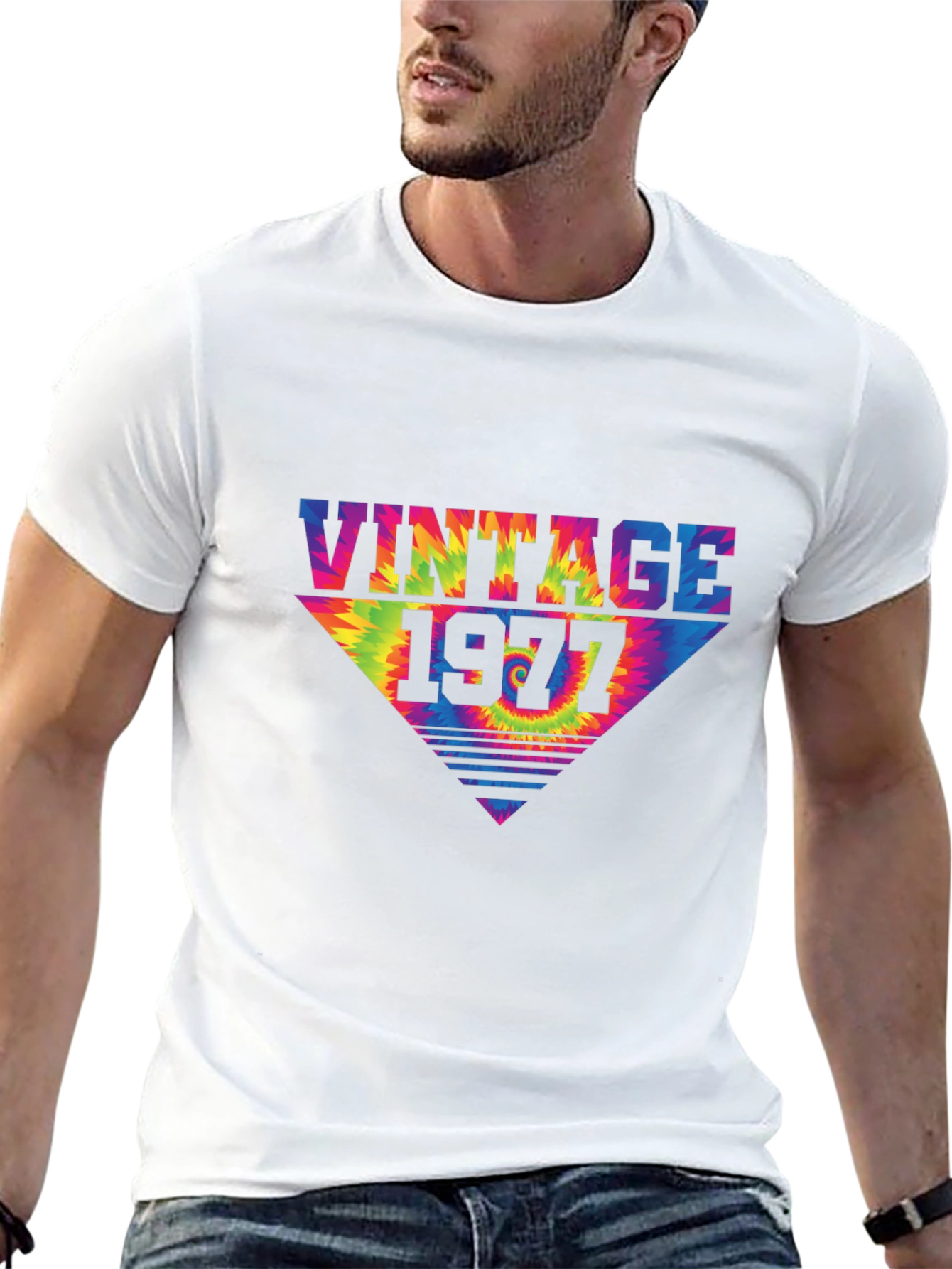 Black Vintage 1977 Tie Dye Graphic Tee view 13