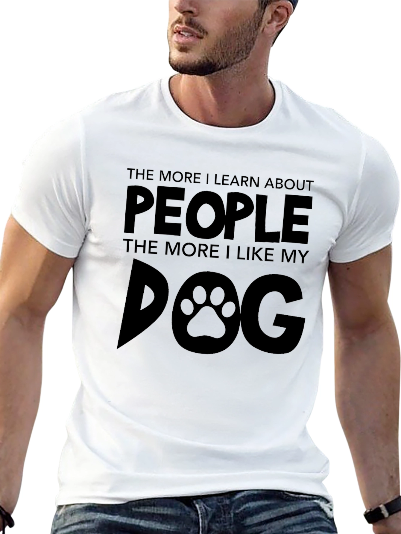 Black Funny Dog Lover T-Shirt - More I Like My Dog Tee view 13