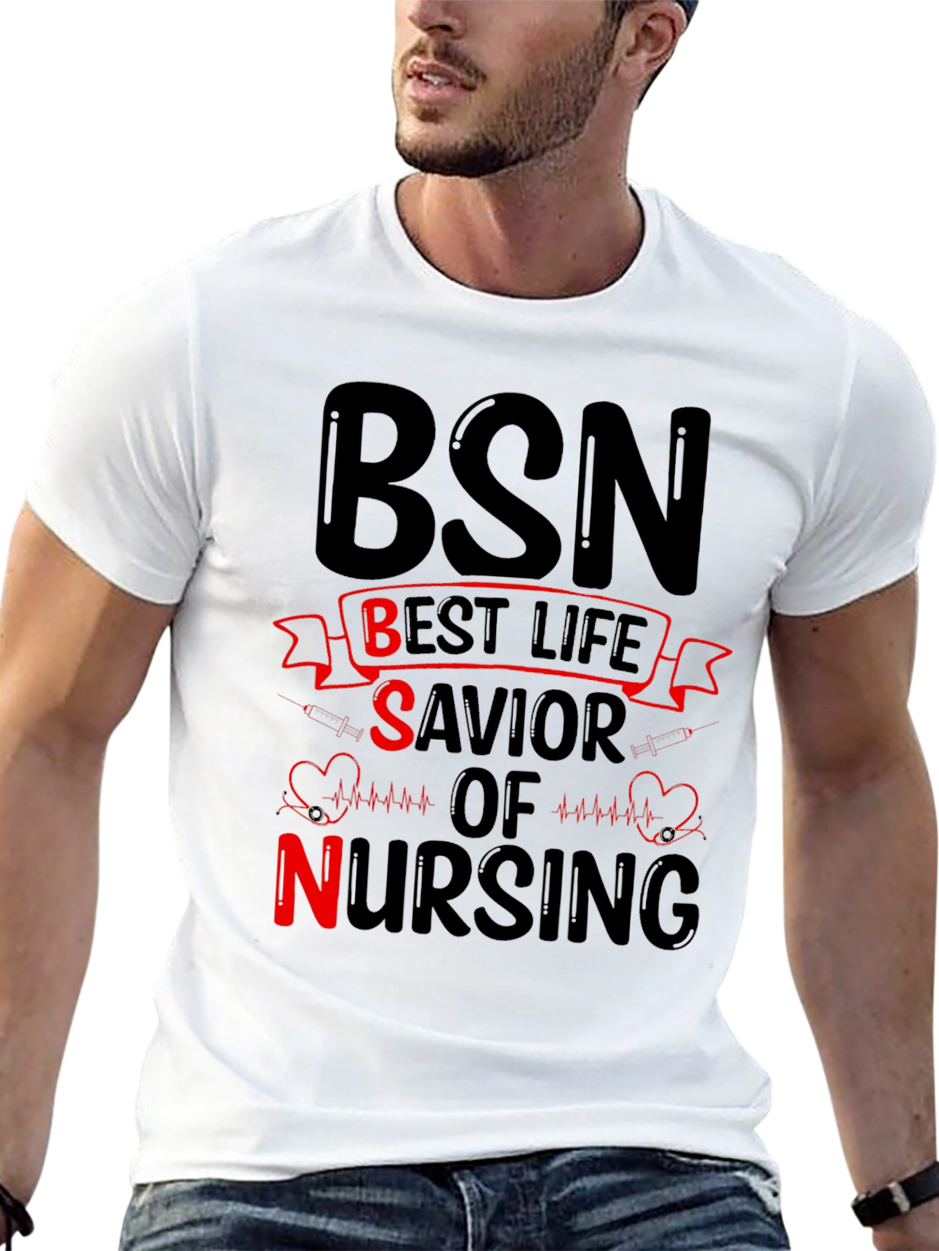 Black BSN Best Life Savior of Nursing T-Shirt view 13