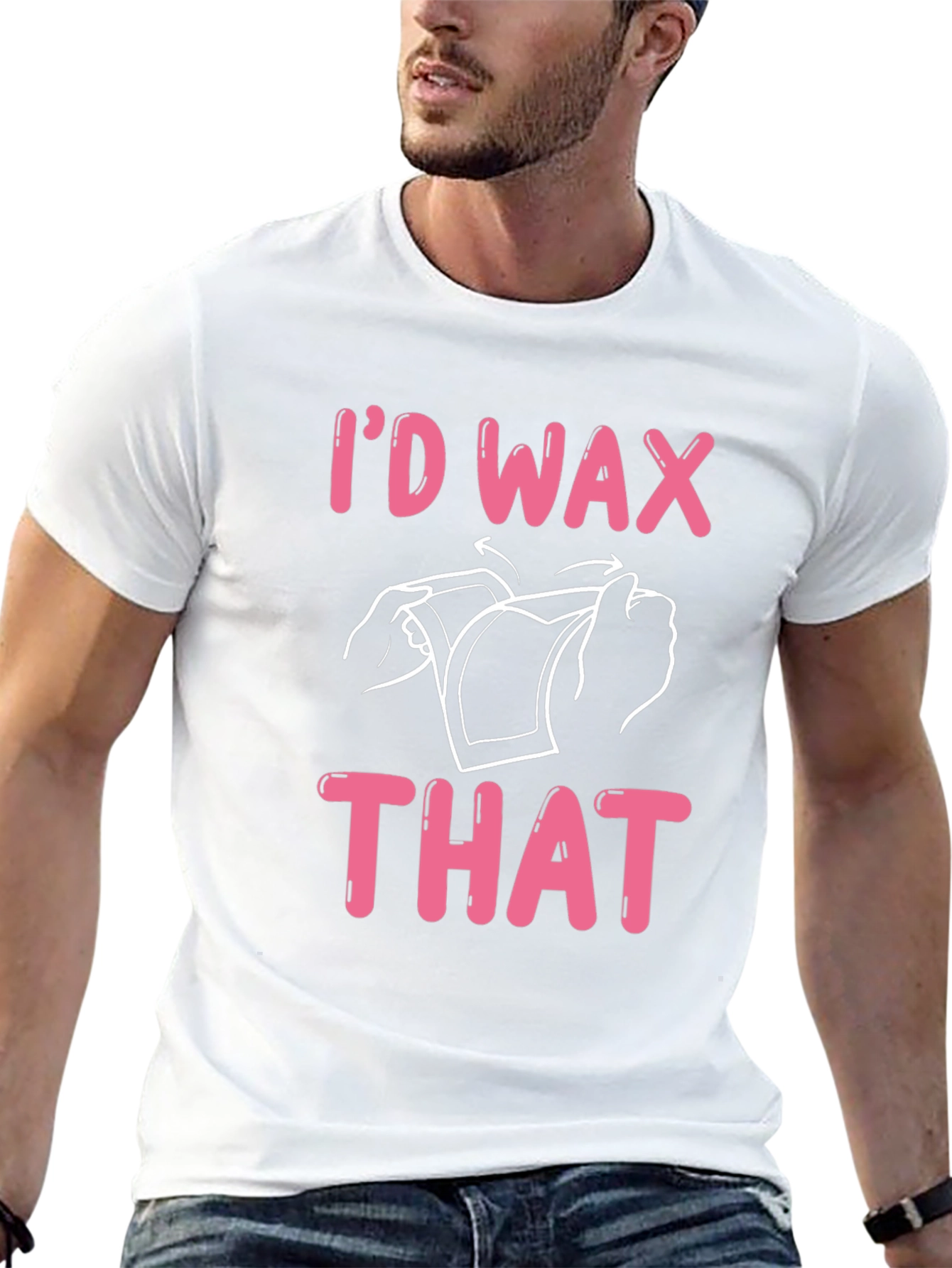 Black I'd Wax That Graphic Tee - Funny T-Shirt view 13