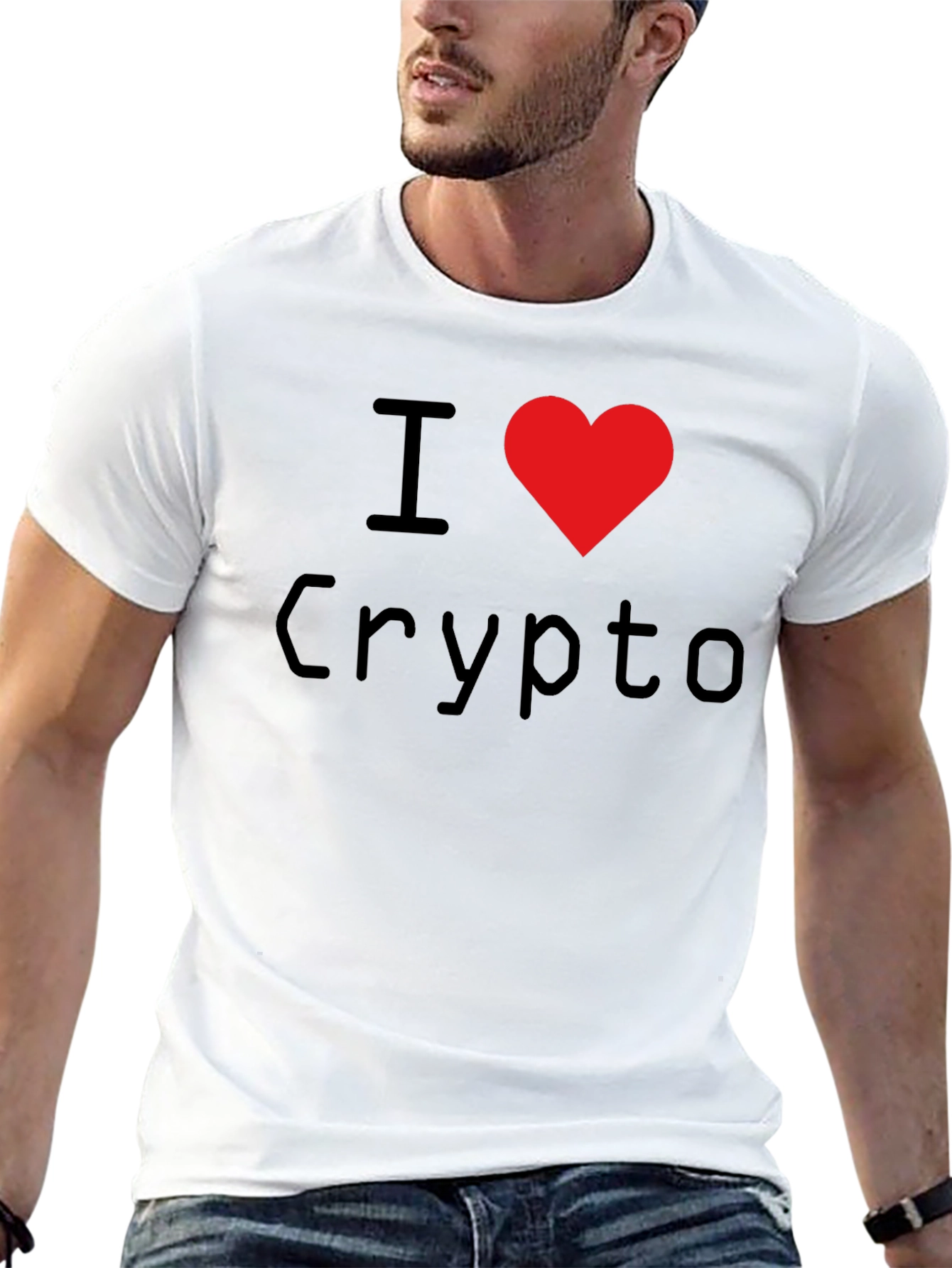 Black I Heart Crypto Black T-Shirt view 13