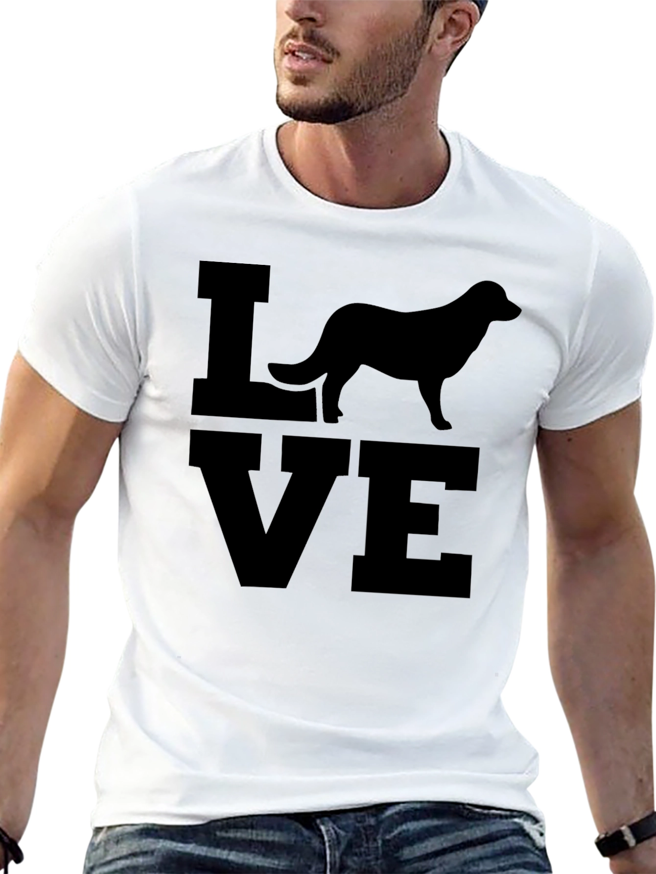Black Dog Breed LOVE Graphic T-Shirt - Unisex view 13