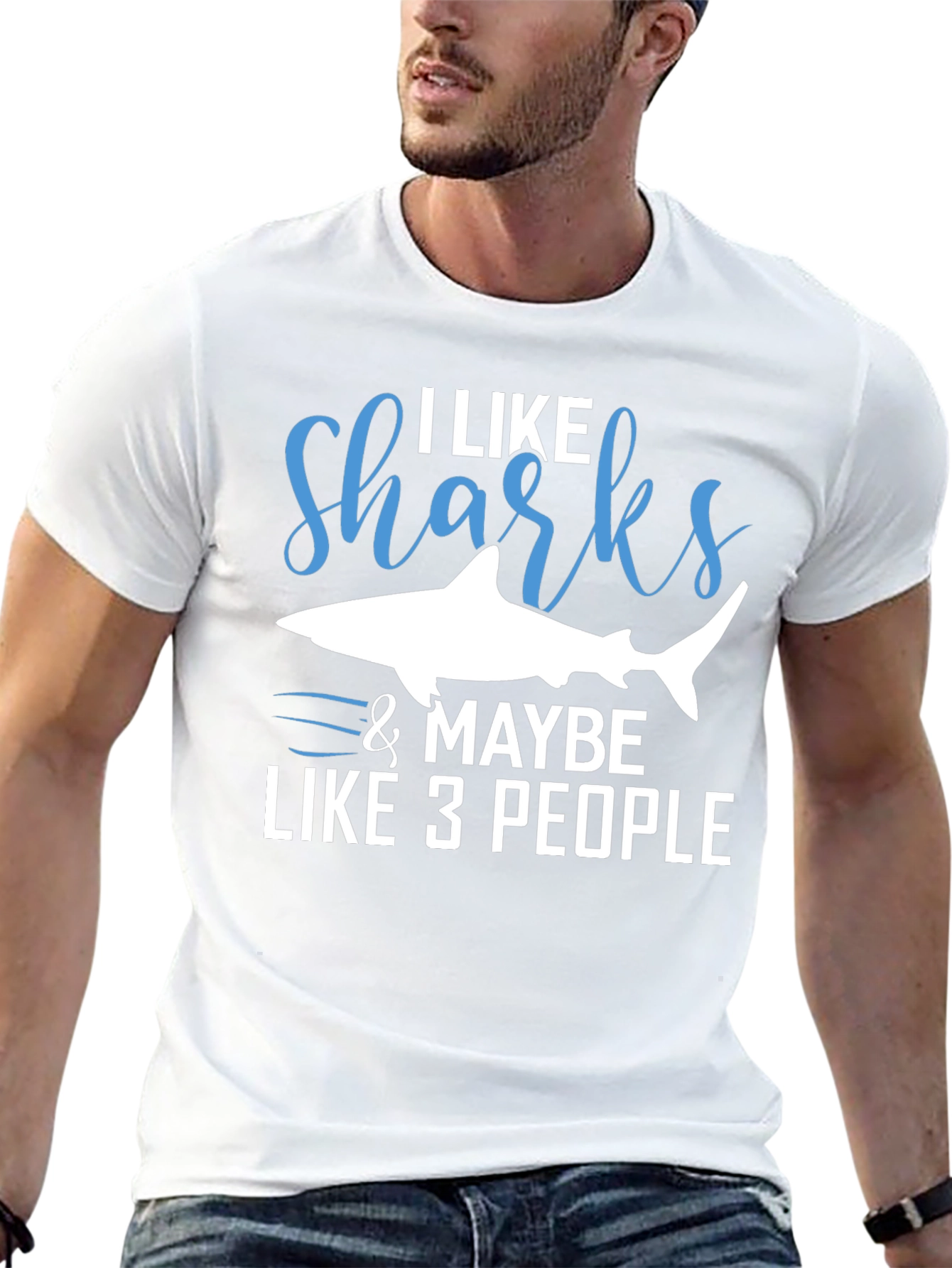 Black I Like Sharks & Maybe 3 People Graphic Tee view 13