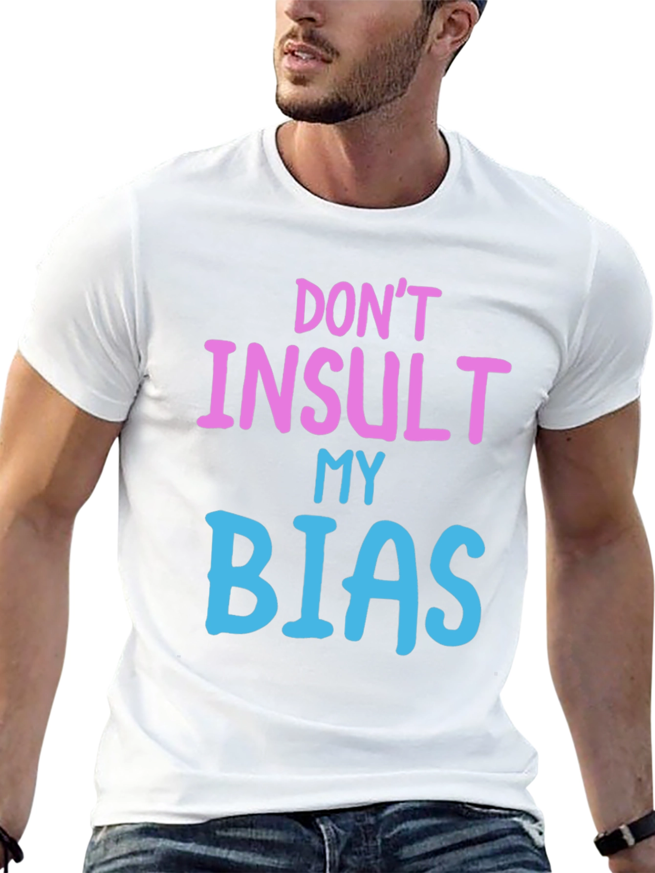 Black Don't Insult My Bias Tee - Fun Novelty Graphic T-Shirt view 13