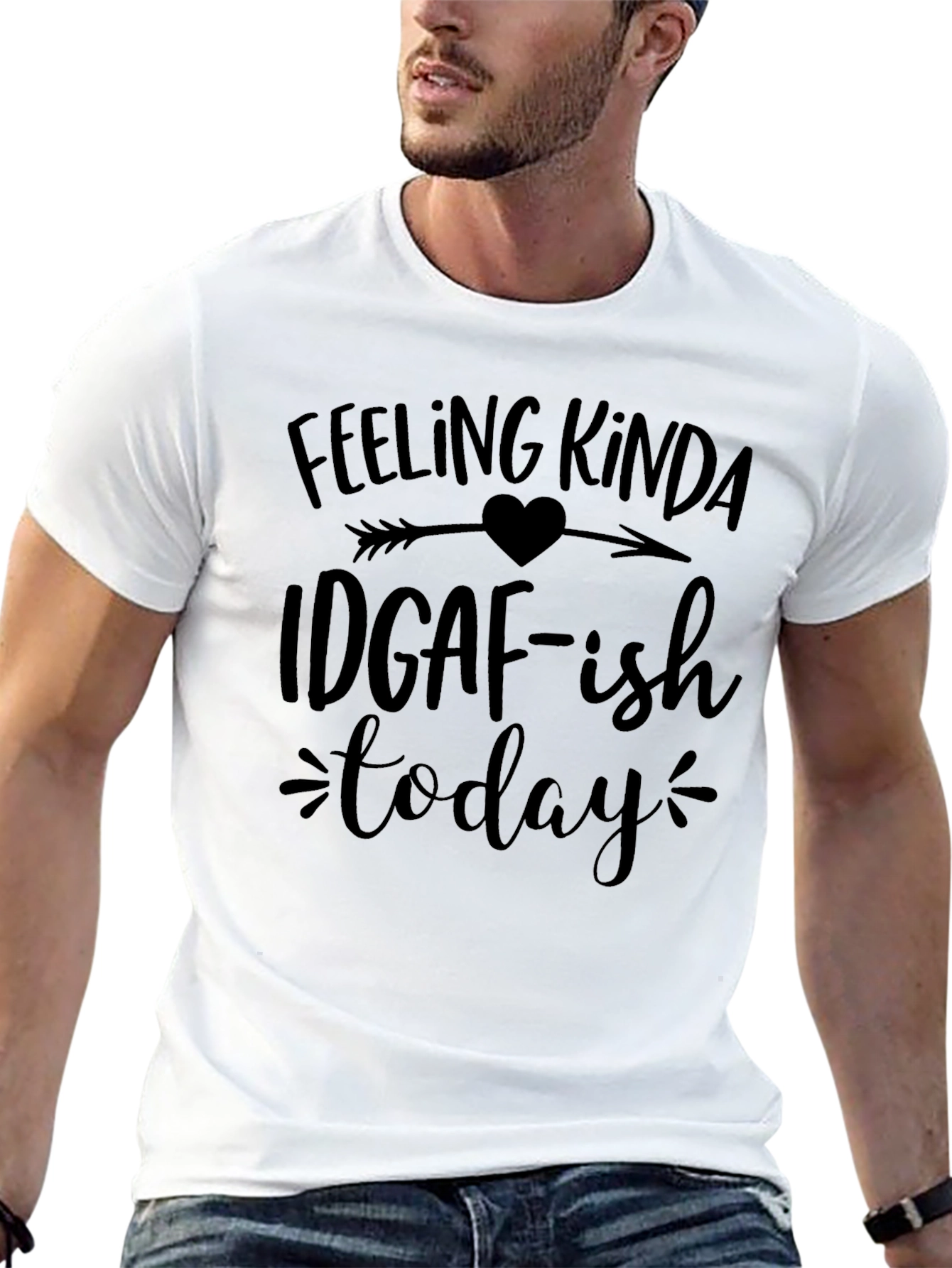 Black IDGAF-ish Today T-Shirt - Trendy Casual Wear view 13