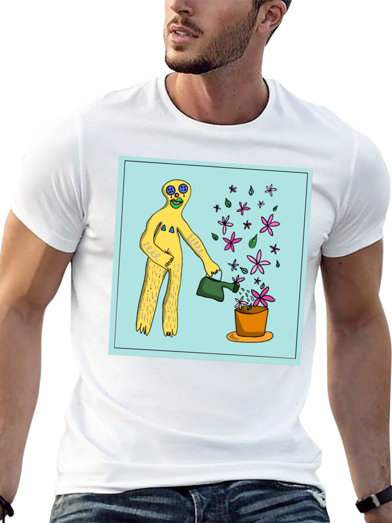 Black Surreal Gardener Graphic T-Shirt - Black view 13