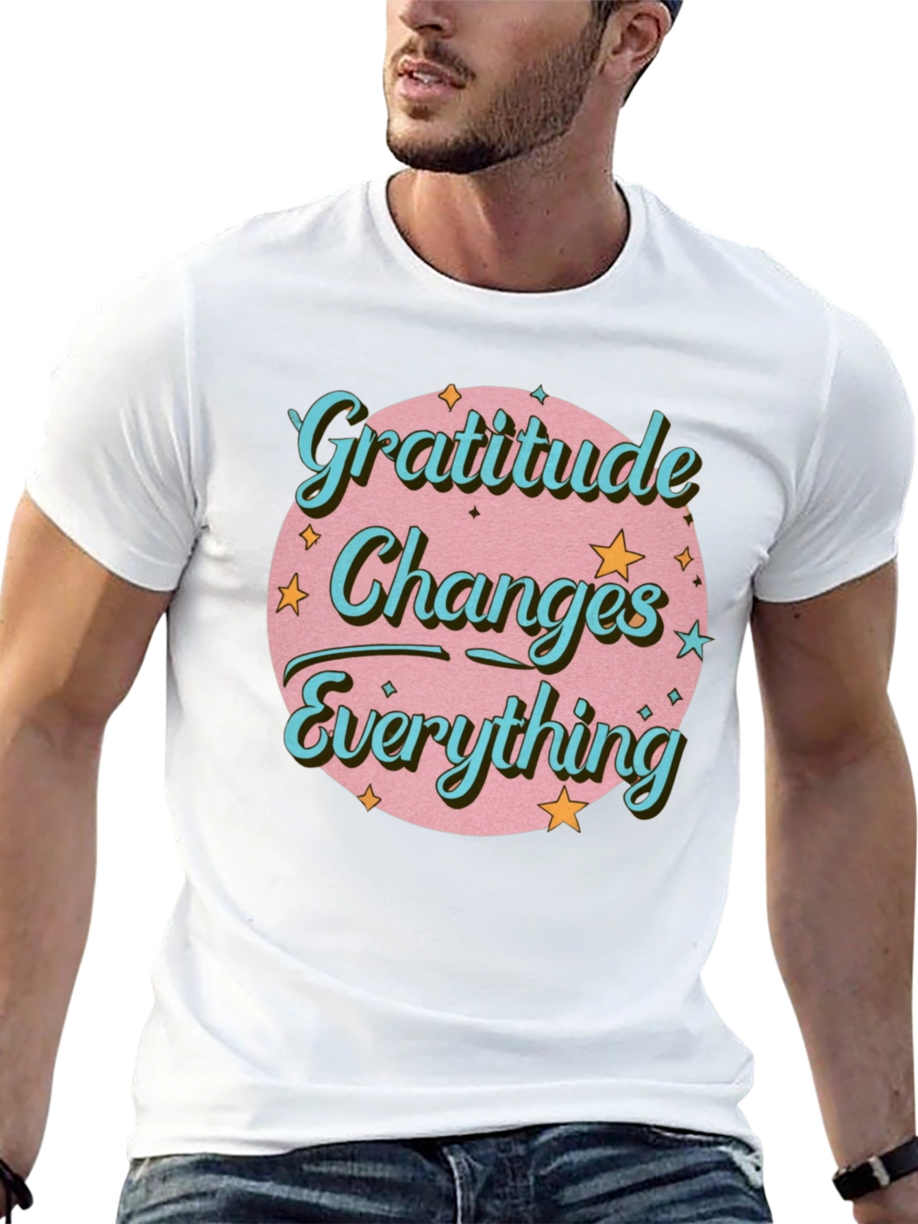 Black Gratitude Changes Everything Graphic T-Shirt view 13