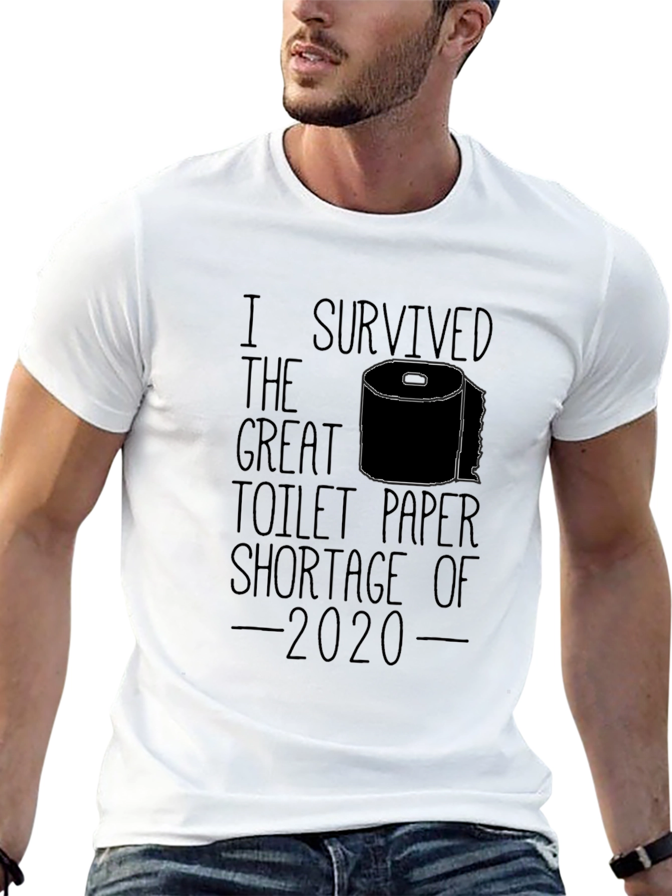 Black I Survived Toilet Paper Shortage 2020 Black T-Shirt view 13