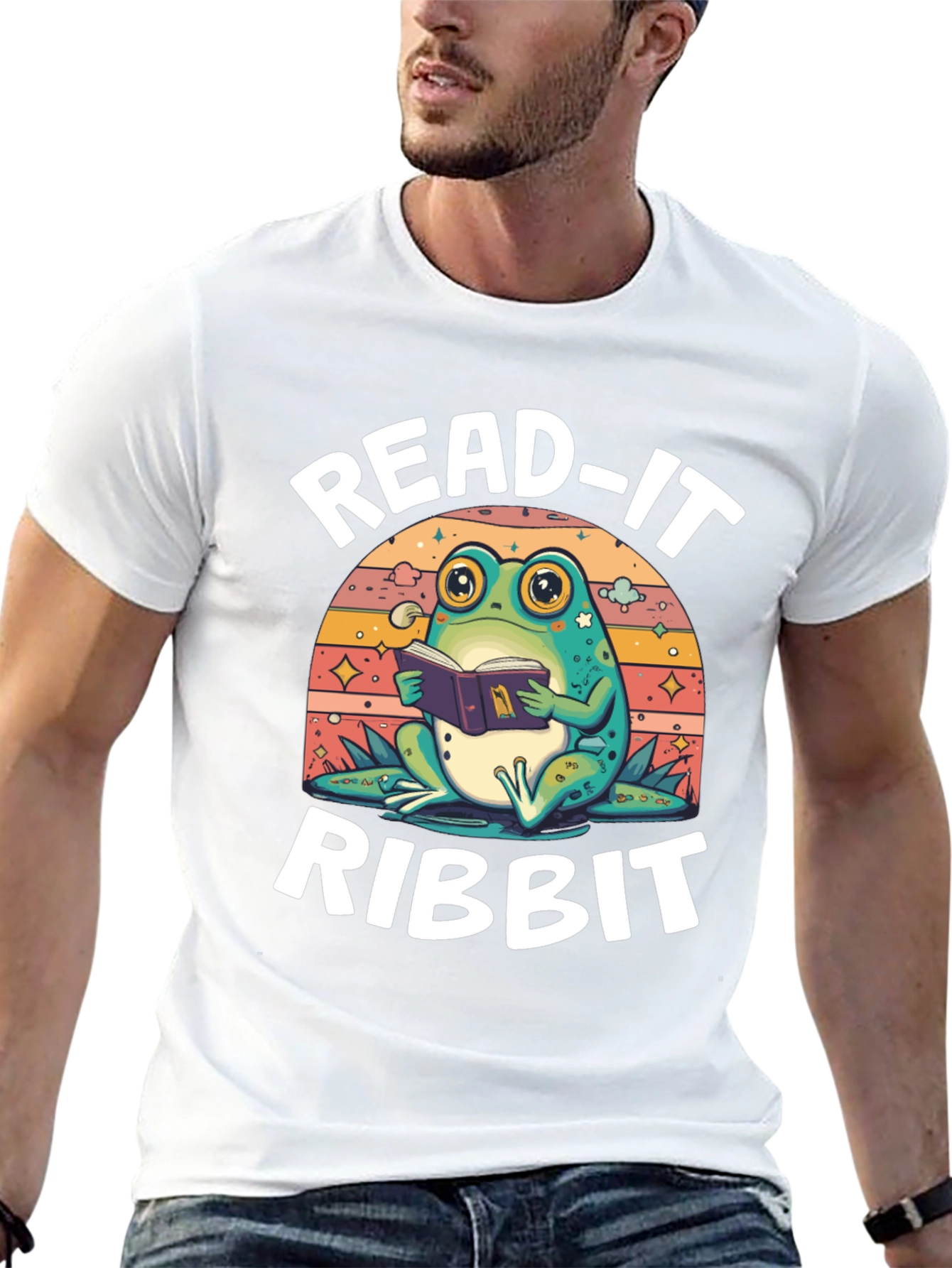 Black Read-It Ribbit Frog Graphic Tee - Book Lover Shirt view 13